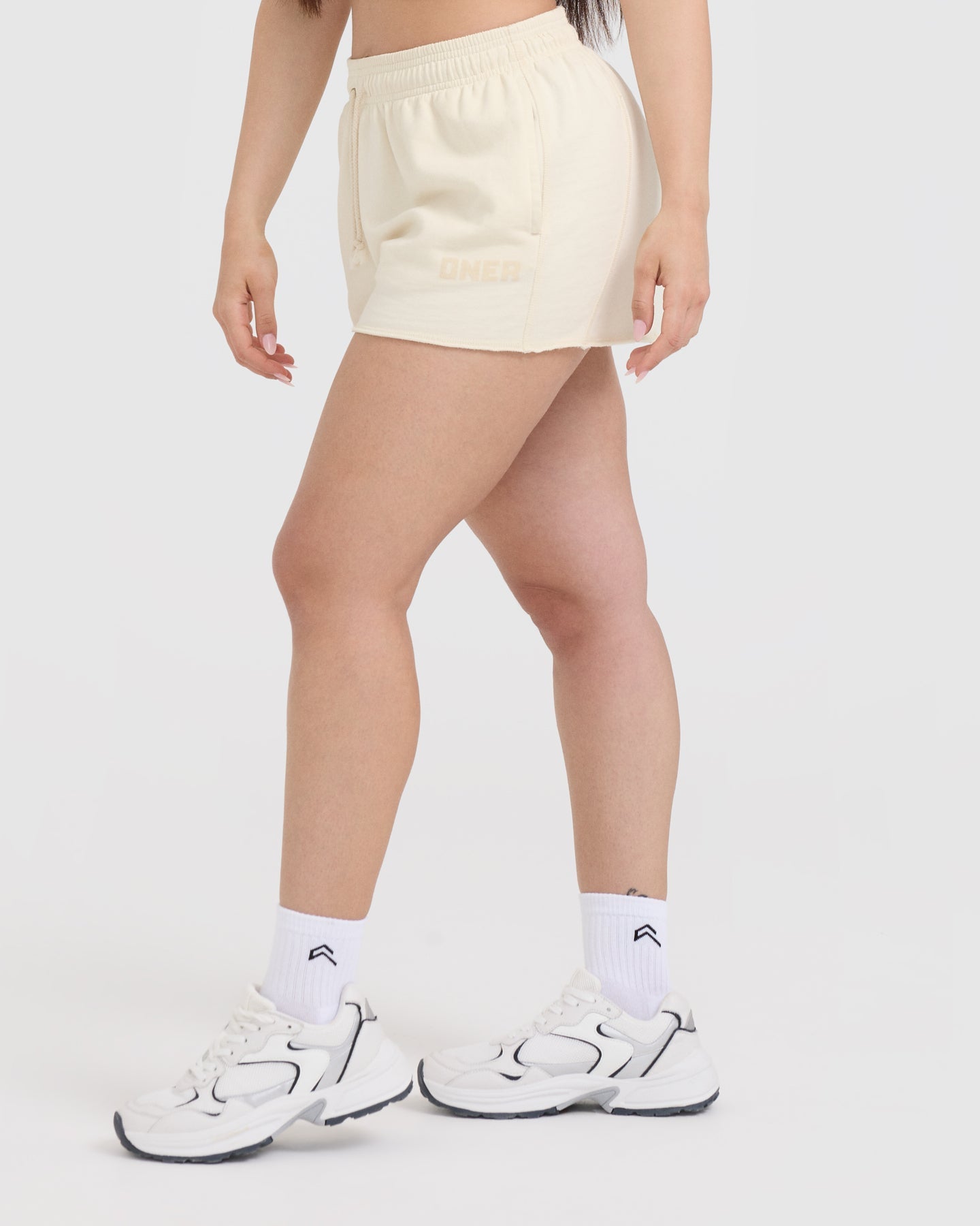 Raw Lounge Oversized Shorts for Women - Comfortable Loose Fit Casual Shorts in Off White | Perfect for Summer, Yoga, and Relaxing at Home