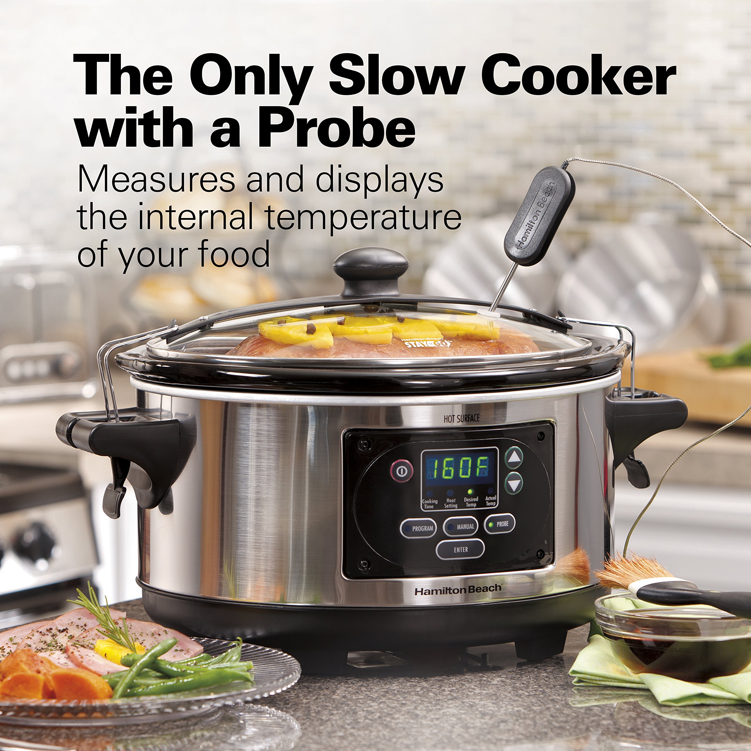 Hamilton Beach 6 Quart Programmable Slow Cooker with Air Fryer Lid - Multi-Cooker for Soups, Stews & Healthy Meals - Perfect for Family Dinners & Meal Prep