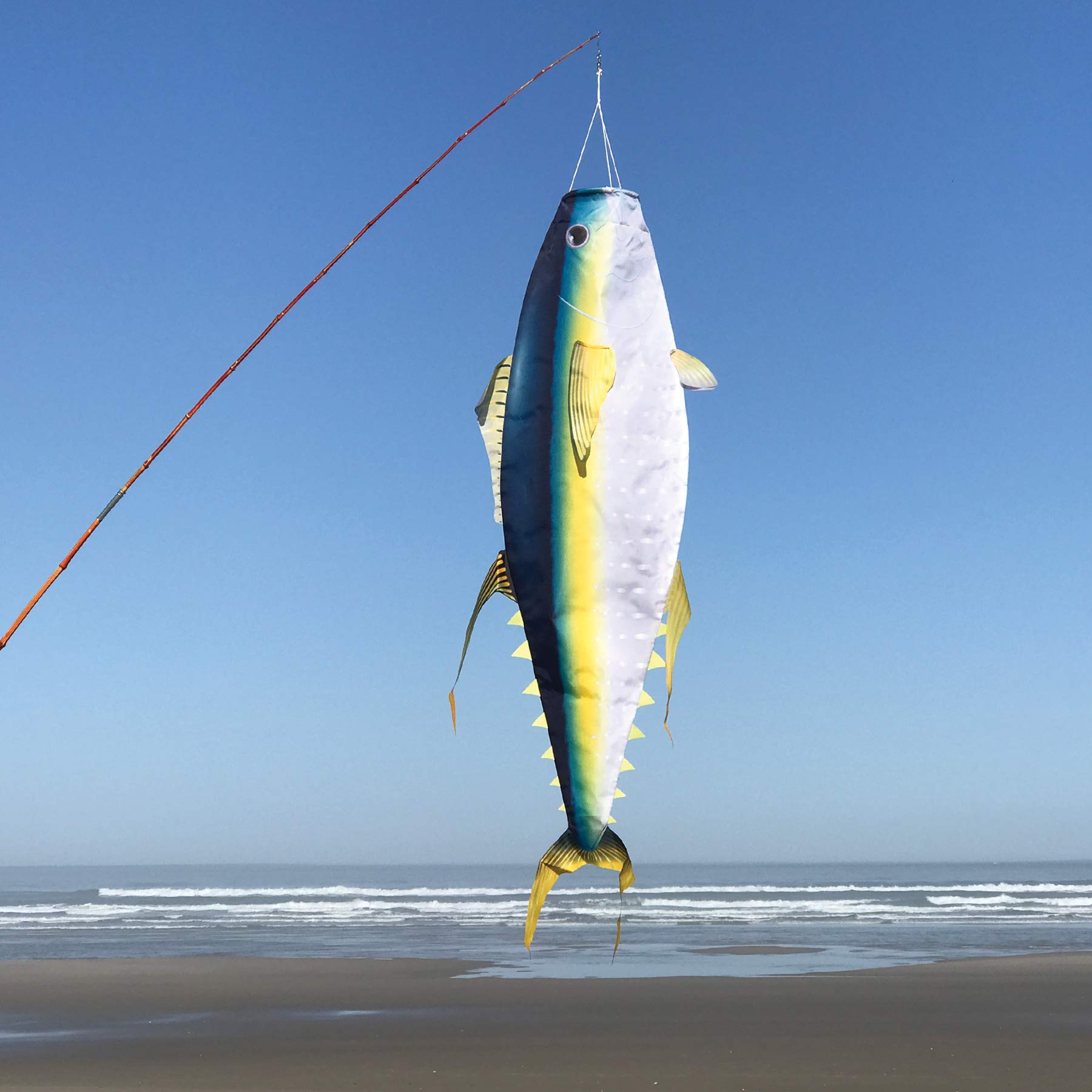 48-inch Yellowfin Tuna Fish Windsock - Realistic Outdoor Decoration for Beach, Garden & Marine Theme Parties | In the Breeze 5162