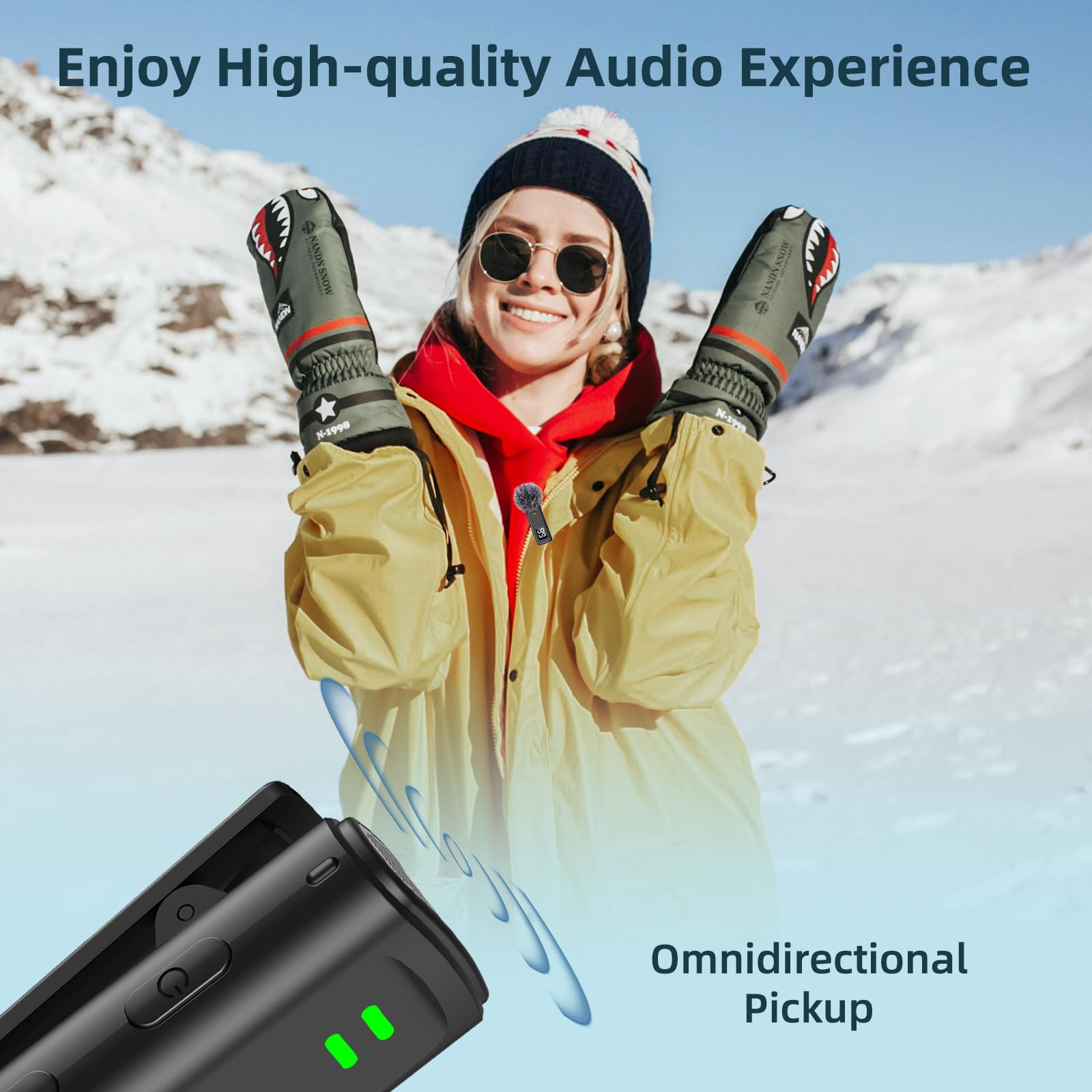 Wireless Lavalier Microphone for iPhone & Android - USB-C Mini Mic with Charging Case, 35H Battery, 75FT Range - Perfect for Video Recording, Vlogging, Interviews, Podcasting, YouTube & TikTok Content Creation