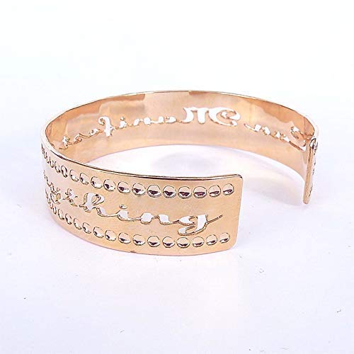 Rose Gold Affirmation Cuff Bracelet - 'I Can Manifest Anything' Inspirational Jewelry for Success & Spiritual Growth | Dainty Rose Gold Bangle for Women | Perfect Motivational Gift for Birthdays, Graduation, Meditation & Daily Wear