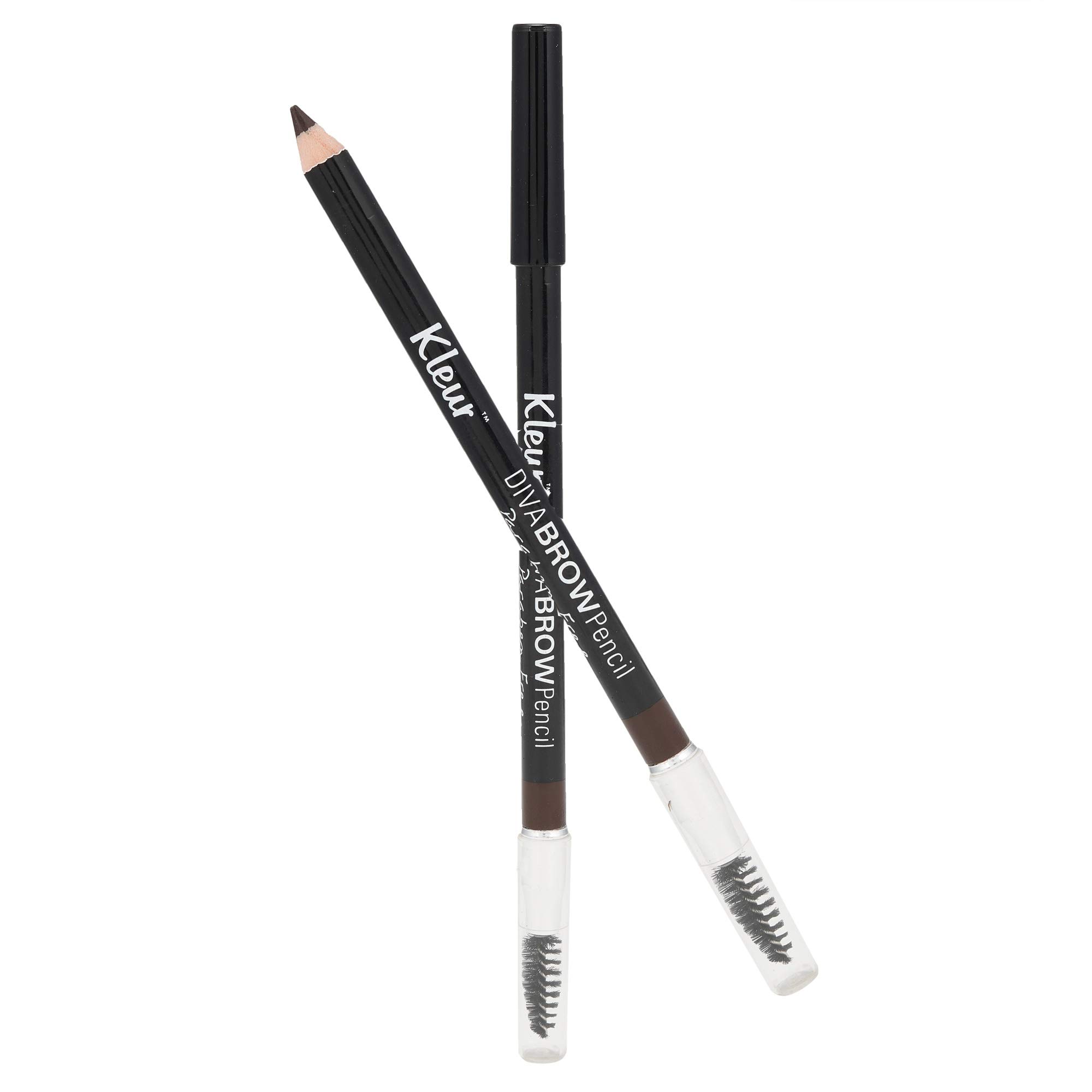 Kleur Diva Brow Pencil - Paraben Free, Dark Brown Eyebrow Pencil for Natural Looking Brows - Perfect for Everyday Makeup & Professional Looks
