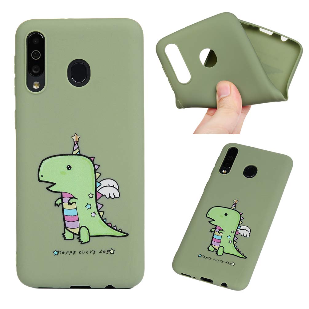 Shockproof TPU Soft Solid Color Phone Case for Samsung M30 - Ultra Thin Protective Cover with Dinosaur Beast Design (Army Green) | Perfect for Everyday Use, Outdoor Activities & Travel Protection