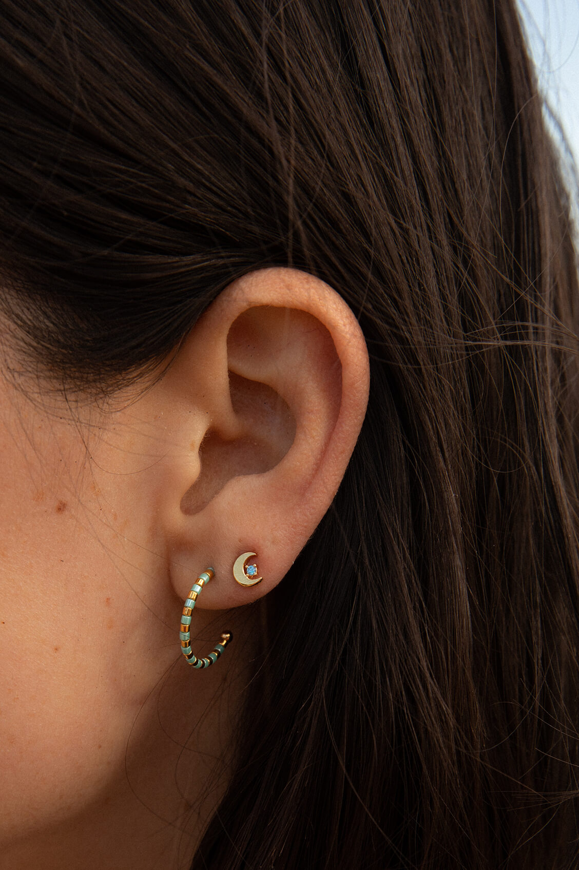 Seashore Beaded Hoop Earrings for Women - Handmade Bohemian Dangle Earrings with Shell & Pearl Accents - Perfect for Beach Vacations, Summer Outfits & Boho Fashion