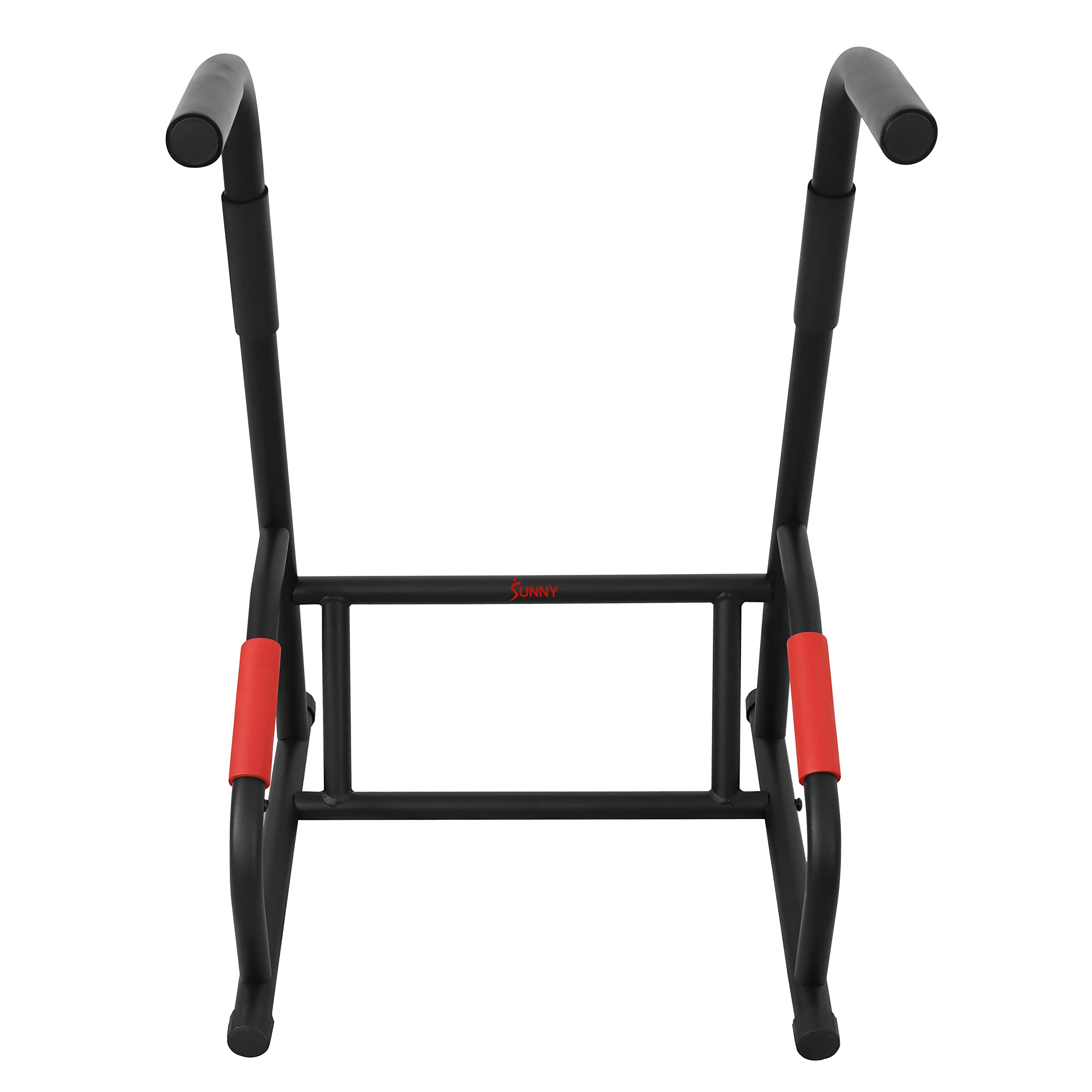 Sunny Health & Fitness Power Tower - Adjustable Dip Bar, Push Up & Pull Up Station with Parallette Bars | Home Gym Equipment for Strength Training & Rock Climbing Grip Workouts | Perfect for Garage, Basement & Home Workouts