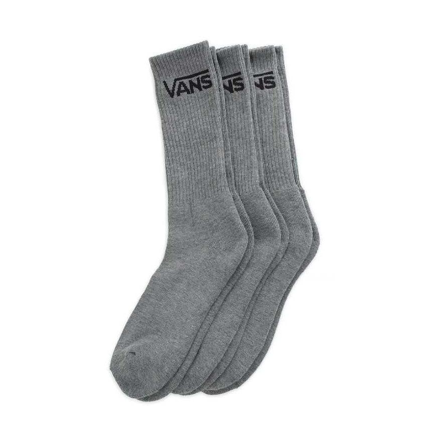 Vans Classic Crew Tripack Socks - 3-Pack Dark Gray Athletic Socks for Men & Women | Comfortable Casual & Sports Wear for Running, Gym, and Everyday Use