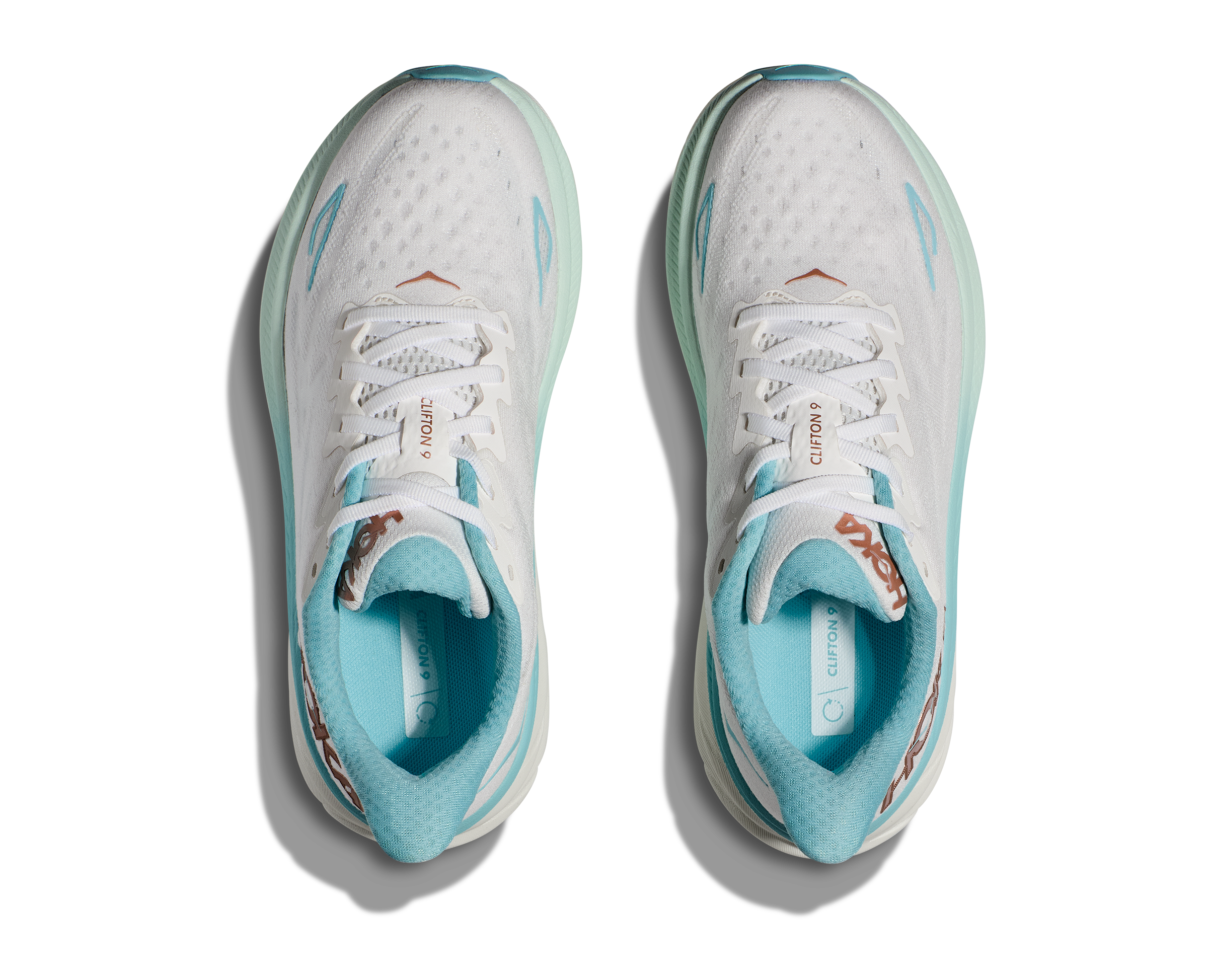 HOKA Women's Clifton 9 Running Shoes - Frost/Rose Gold - Lightweight Cushioned Sneakers for Road Running, Jogging & Everyday Wear