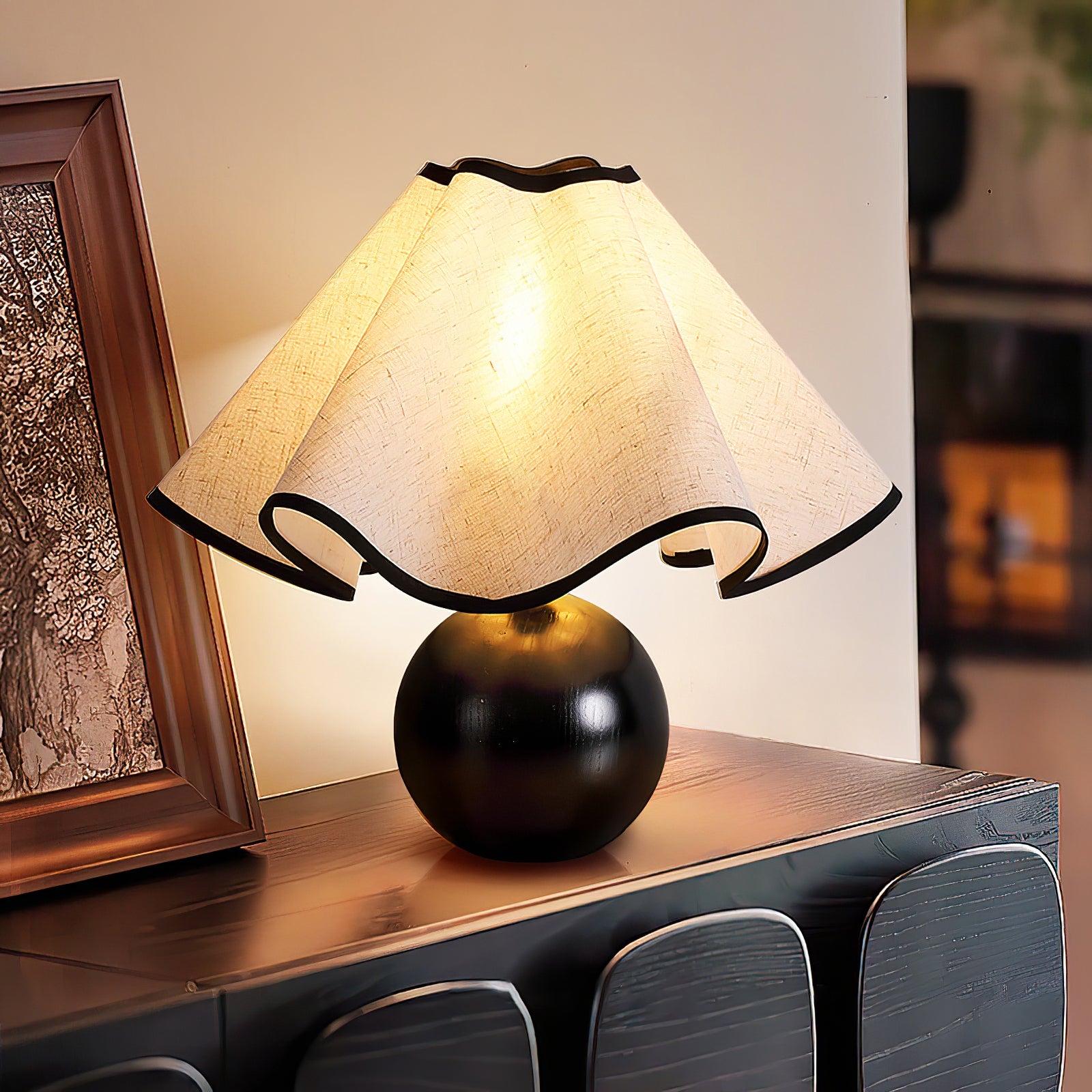 Wavecrest Modern Table Lamp - Stylish LED Nightstand Light for Bedroom, Living Room & Office - Energy Efficient & Adjustable Brightness
