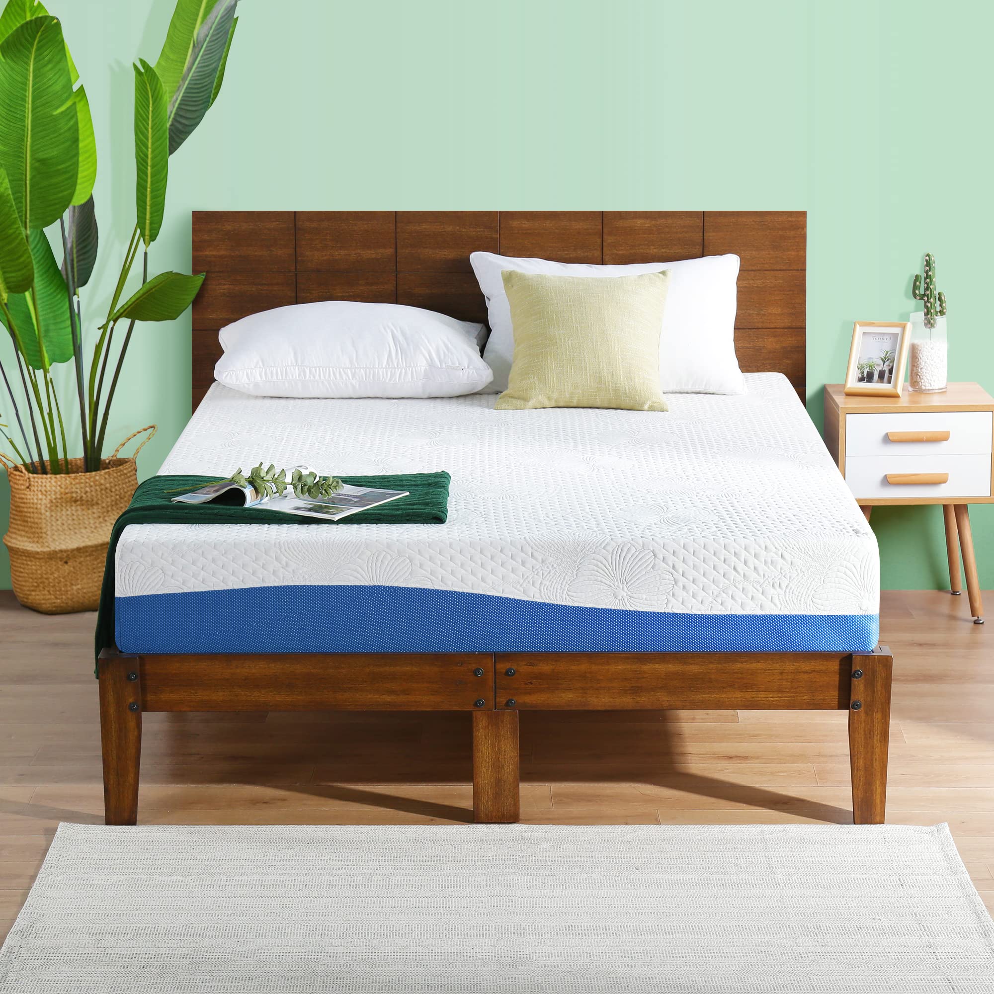 Olee Sleep 10 Inch Gel Infused Memory Foam Mattress - Twin Size, Cooling Blue Mattress for Back Pain Relief & Pressure Relief - Perfect for Kids Rooms, Guest Beds & Small Apartments