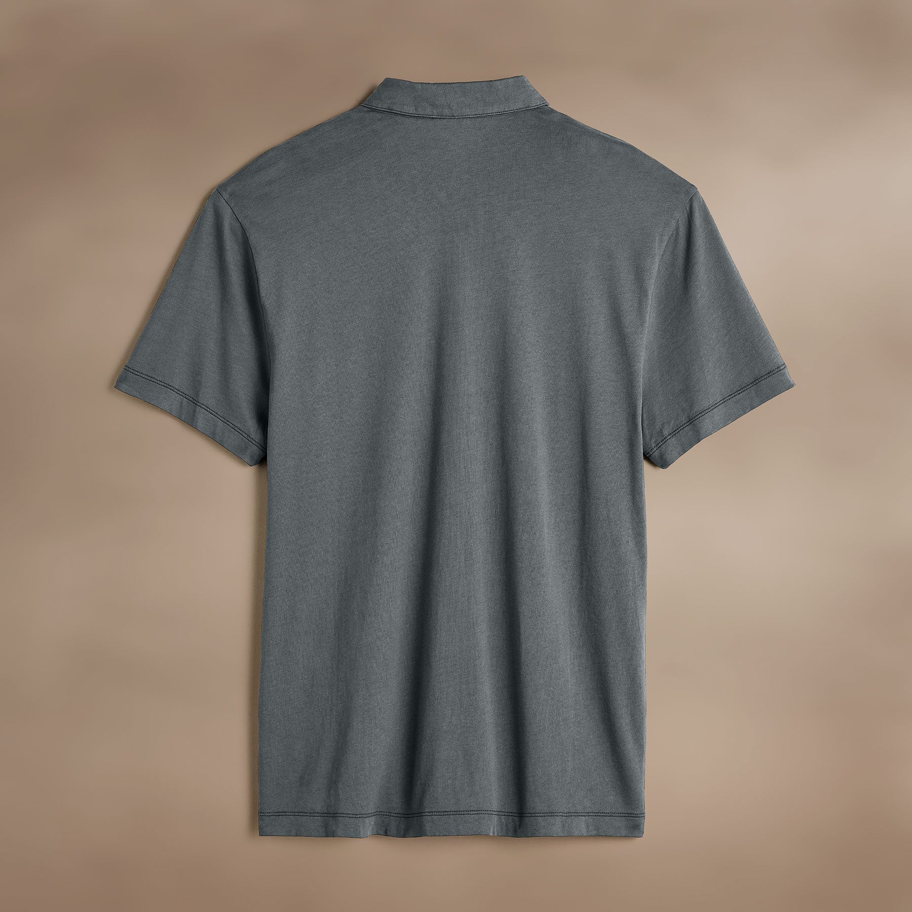 Brushed Lotus Polo Shirt for Men - Soft & Comfortable Asphalt Gray Cotton Blend - Perfect for Casual Wear, Office & Outdoor Activities