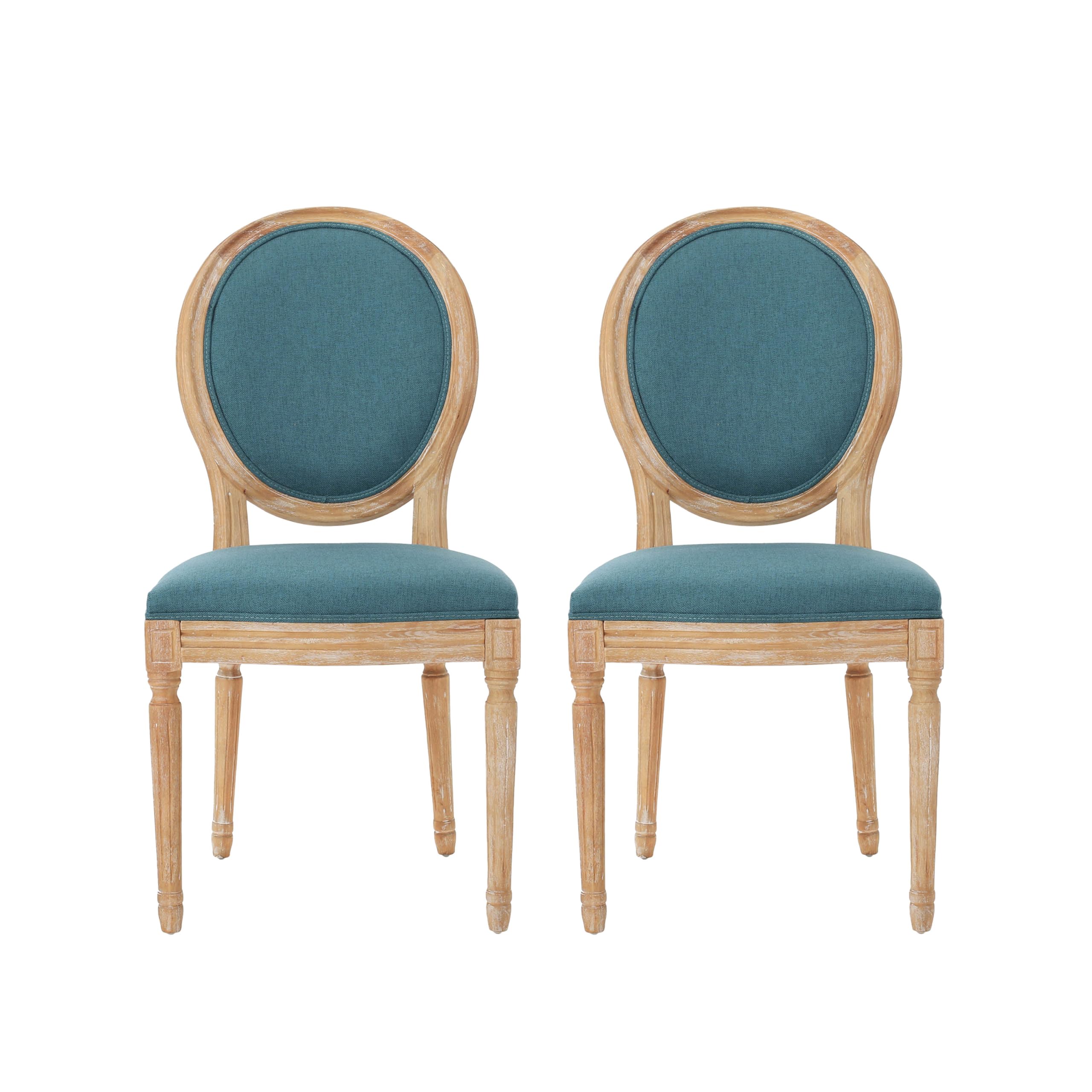 Christopher Knight Home Phinnaeus Fabric Dining Chairs, 2-Piece Set, Dark Teal - Modern Upholstered Side Chairs for Kitchen, Dining Room, or Breakfast Nook
