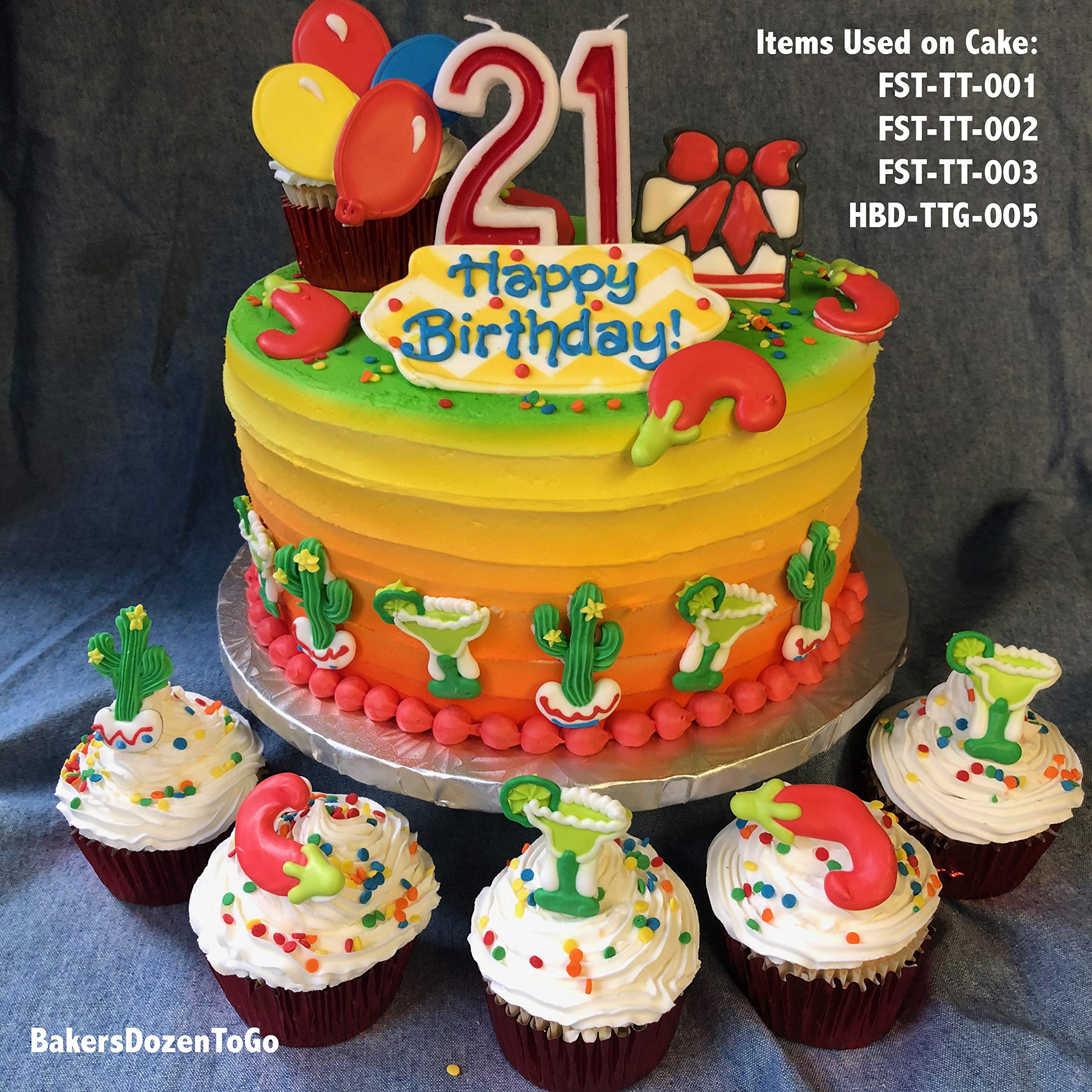 Margarita Cocktail Drink Themed Cupcake Toppers - Perfect for Birthday Parties, Bachelorette Celebrations & Themed Events