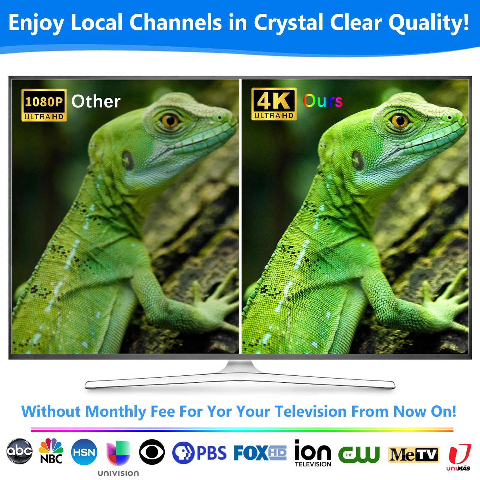 2024 Upgraded Digital TV Antenna for Smart TV - Indoor HDTV Antenna with 880+ Miles Range, Supports 4K 8K 1080p Fire Stick TVs - Receive All Local Channels with 20ft Coaxial Cable - Perfect for Home Theater, RV, Camping & Emergency TV Viewing