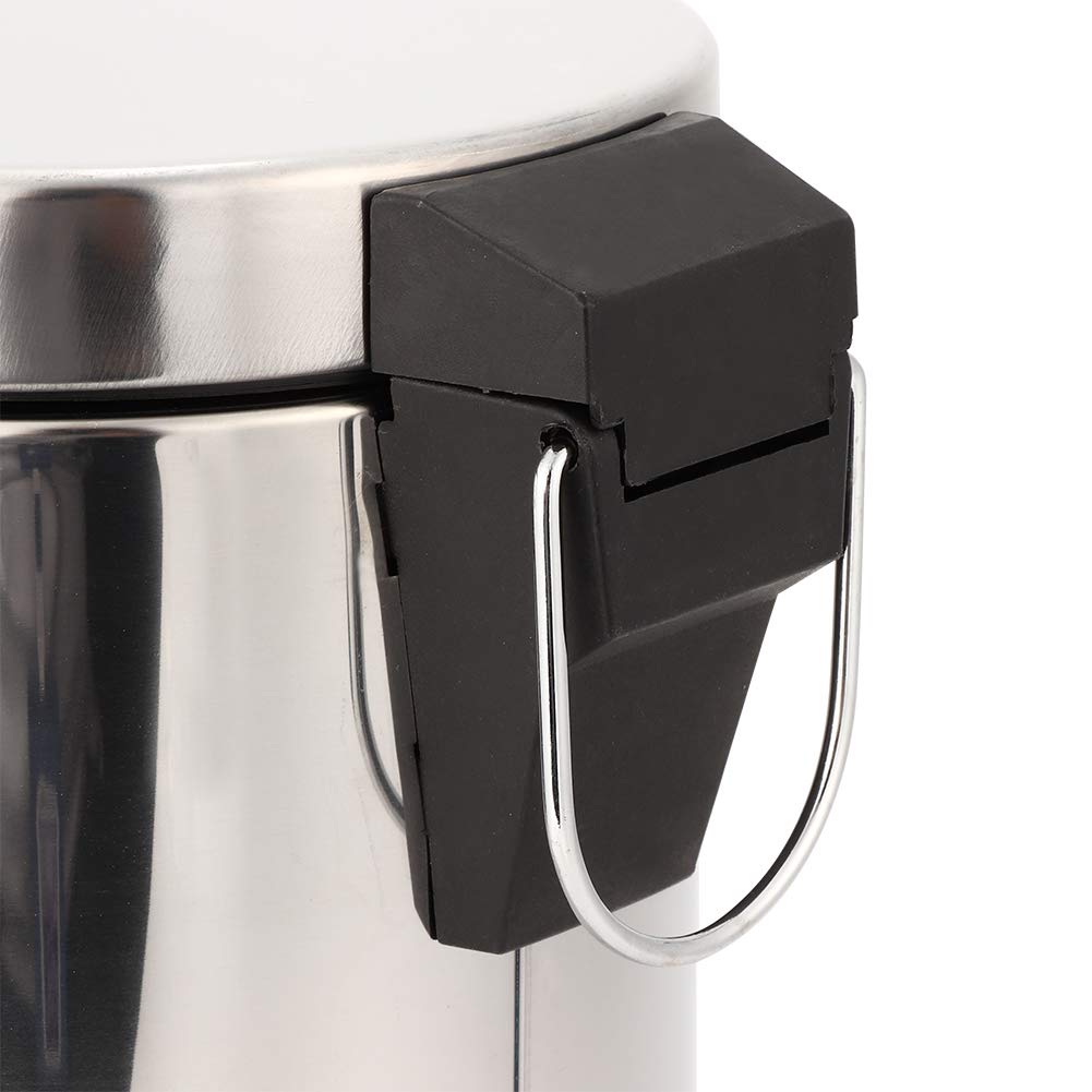 Hapivida 3L Stainless Steel Step Pedal Trash Can - Brushed Metal Kitchen Garbage Bin with Non-Slip Base, Durable Household Waste Bin for Home, Office & Bathroom (Silver) | Space-Saving & Odor-Controlling Design