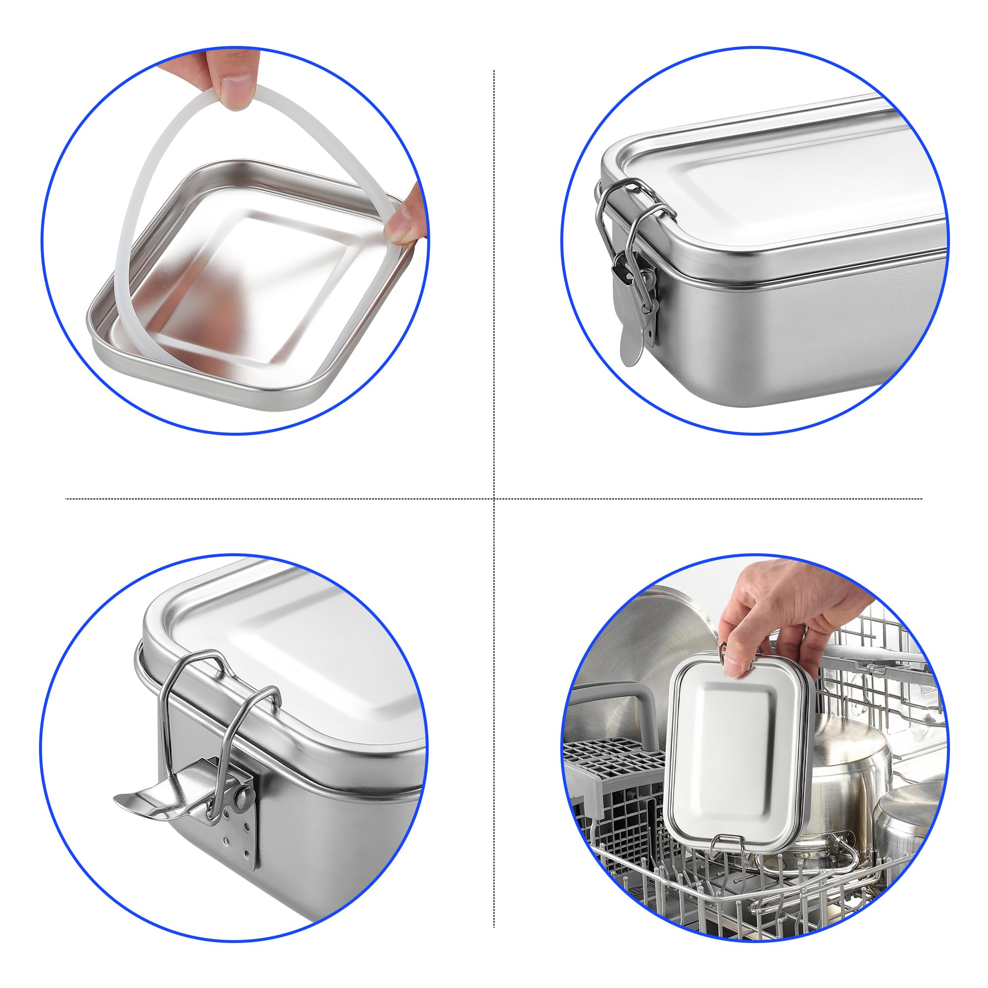 Premium Stainless Steel Food Storage Containers Set - 550ml BPA-Free Reusable Metal Lunch Boxes with Lids | Freezer, Microwave & Dishwasher Safe | Ideal for Meal Prep, Office Lunch, Picnics & Camping