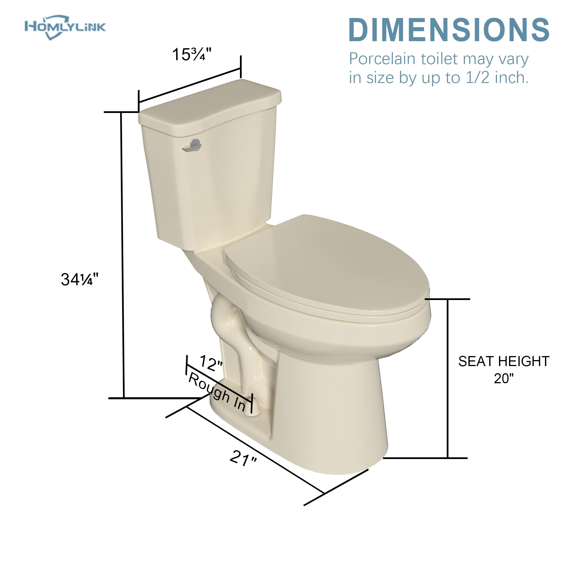 19 Inch Tall Toilet for Seniors & ADA Compliance - Elongated Comfort Height Bowl (19