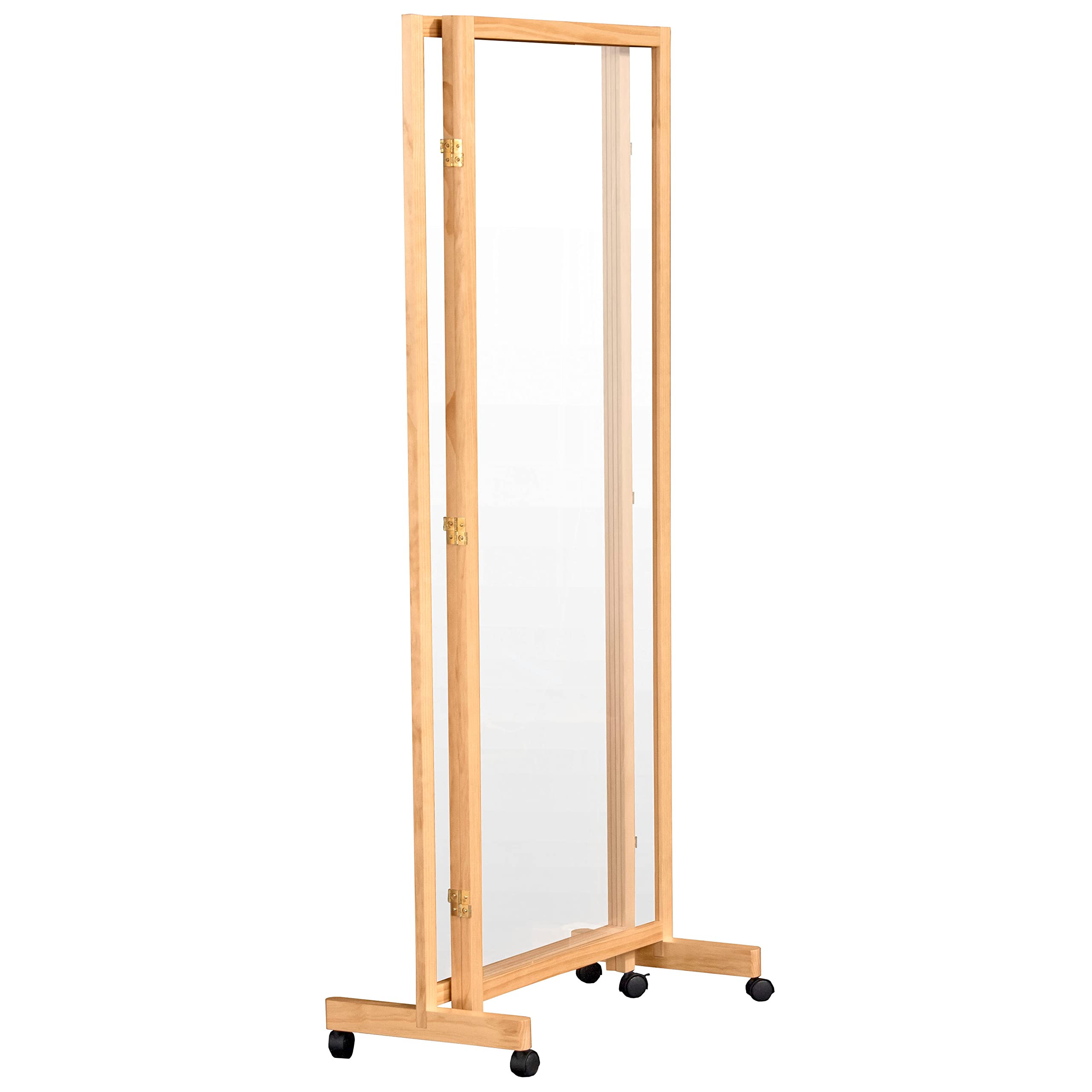 5.75 ft Tall Clear Plastic Partition on Wheels - Mobile Room Divider for Office, Classroom & Retail Spaces - Natural Translucent Screen for Social Distancing & Privacy Protection