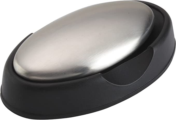 Premium Stainless Steel Soap Bar - Odor Eliminator for Hands | Remove Garlic, Onion & Fish Smells | Durable Kitchen Deodorizing Soap with Holder | Perfect for Cooking, Gardening & Outdoor Activities