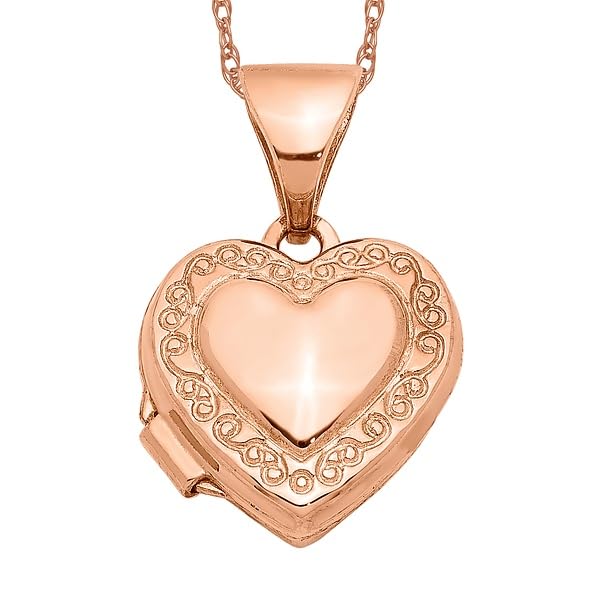 14K Solid Rose Gold Heart Locket Necklace - Personalized Photo Pendant with Engraving | Romantic Gift for Her, Anniversary, Valentine's Day, Mother's Day Jewelry