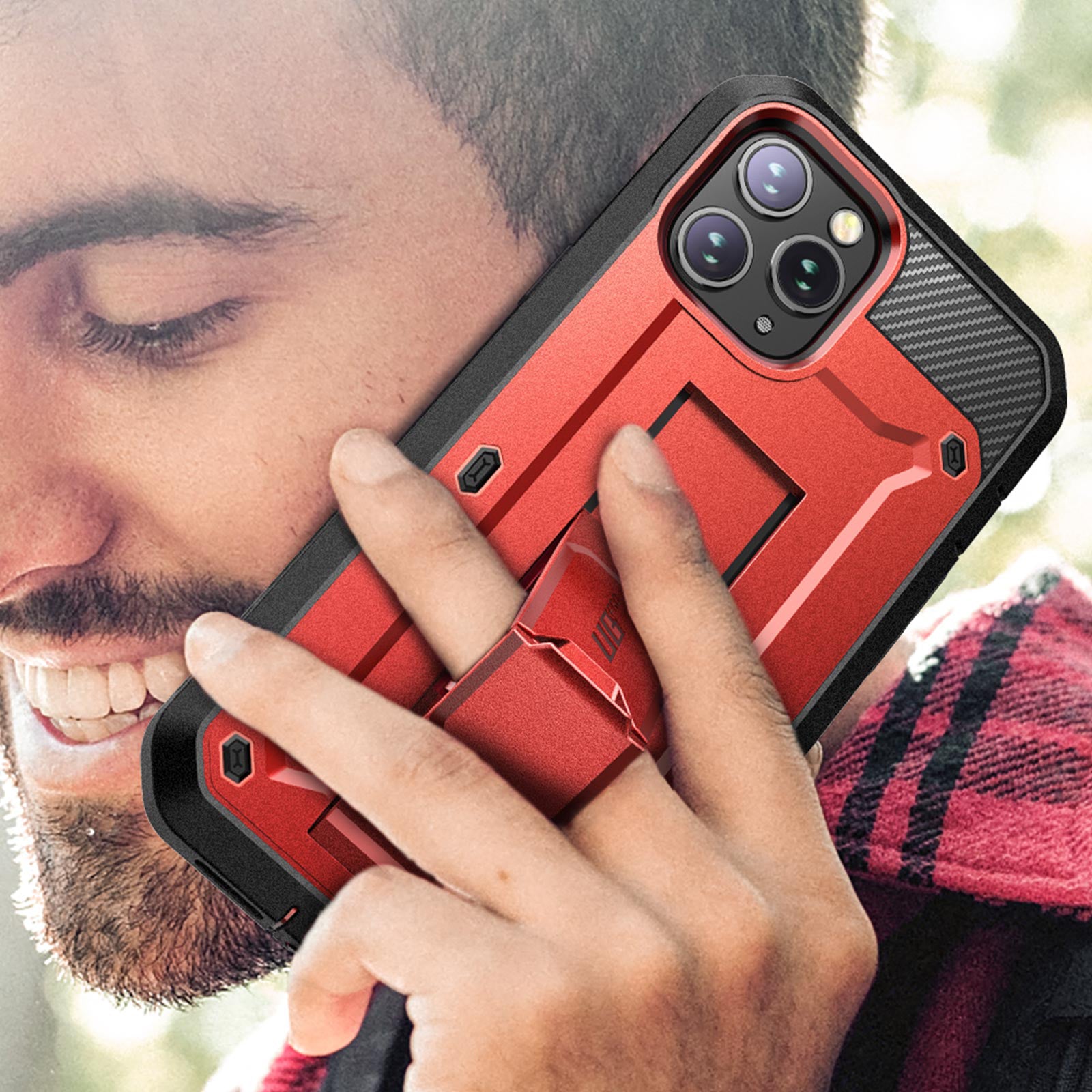 iPhone 12 Pro 6.1 Inch Unicorn Beetle Pro Rugged Case - Shockproof & Drop Protection, Metallic Red - Perfect for Outdoor Adventures, Construction Work & Extreme Sports