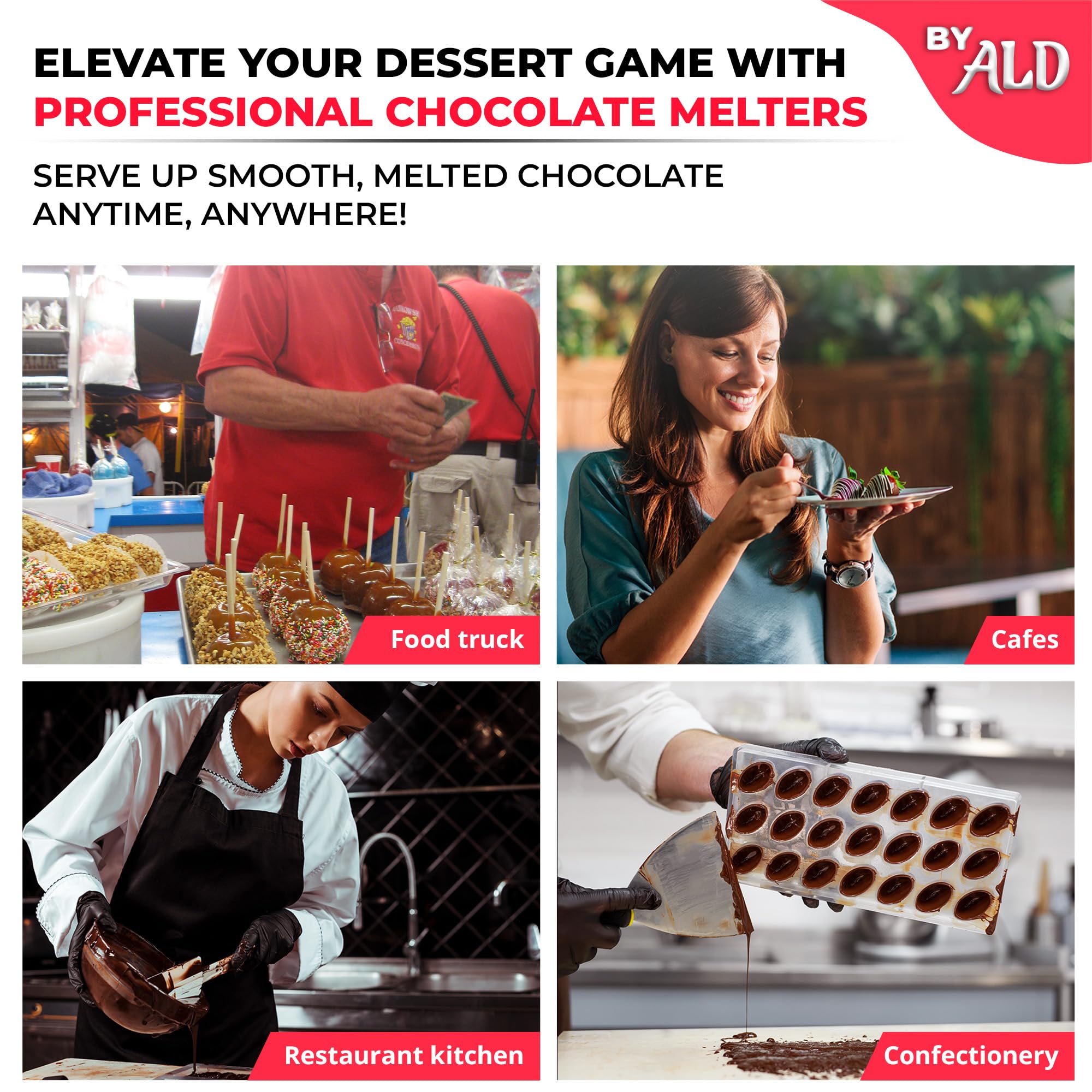 Electric Chocolate Melting Pot - 110V Professional Candy & Fondue Warmer for Baking, Desserts & Party Treats | Perfect for Home, Bakery & Catering Use