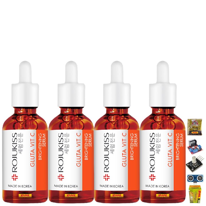 ROJUKISS Glutathione Vitamin C Brightening Serum - Korean Beauty Face Serum for Nourished, Smooth & Moisturized Skin - 30ml (Pack of 4) | Perfect for Daily Skincare Routine & Anti-Aging Treatment