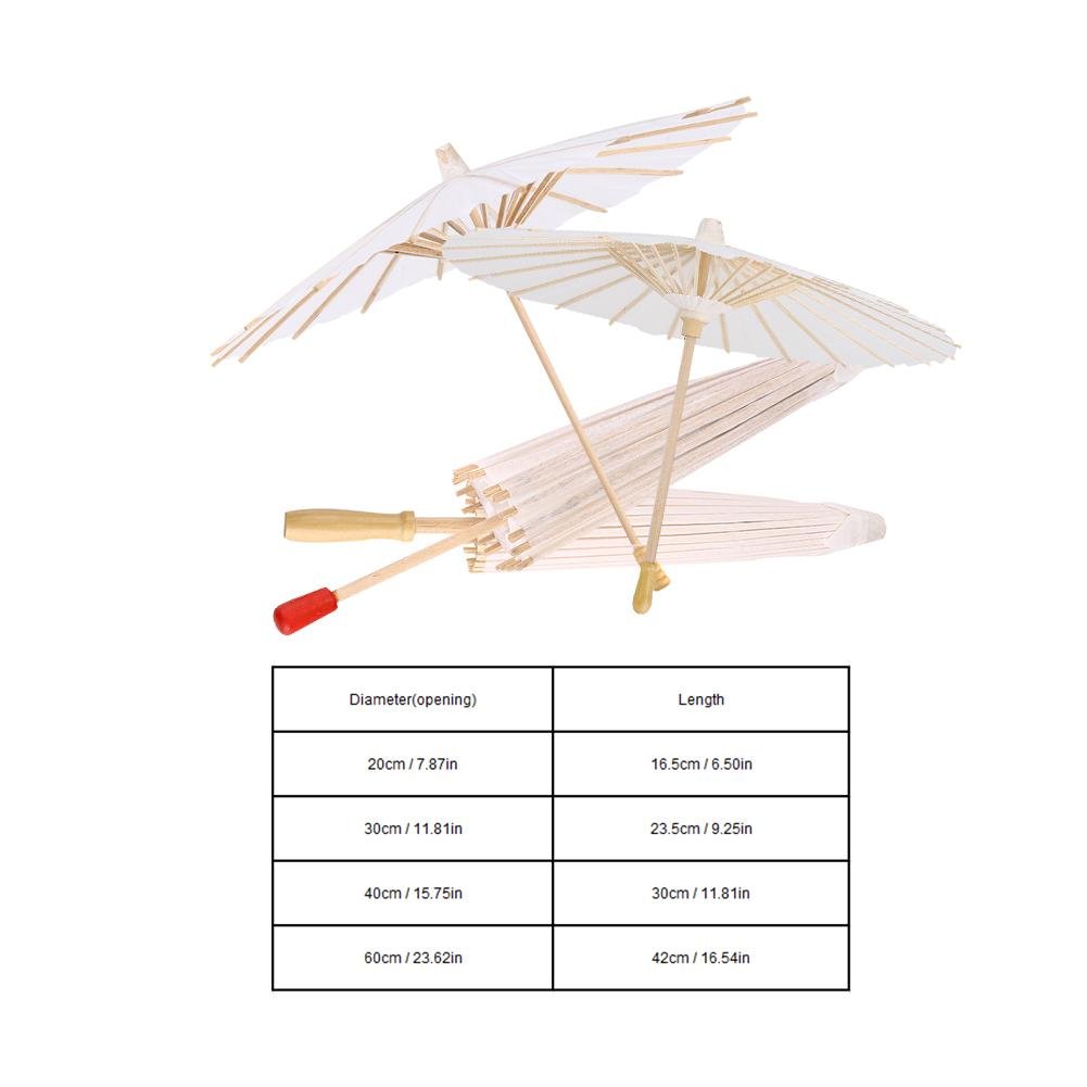 White Paper Wedding Umbrella - 60cm Bridal Party Decor & Photo Prop