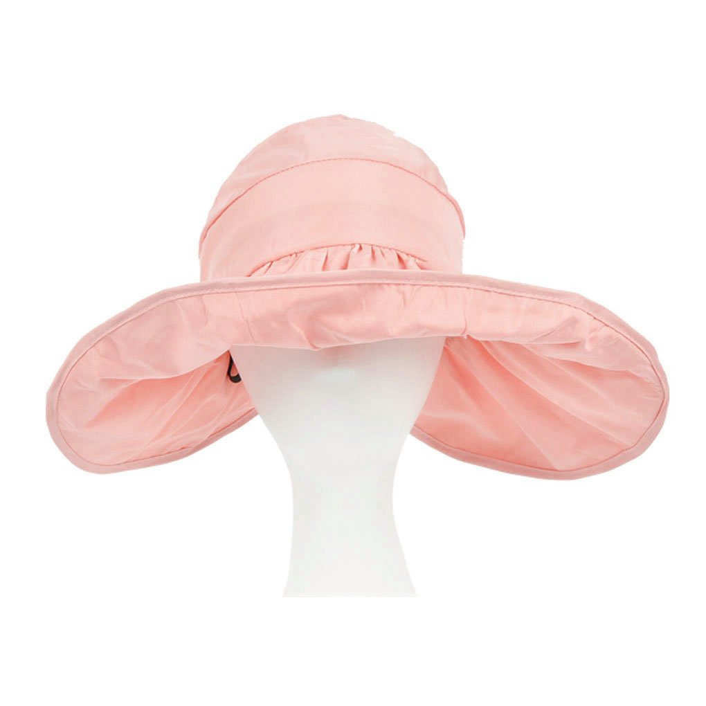 FakeFace Women's UV Sun Protection Visor - Wide Brim Floppy Beach Hat for Summer, Pink | Sun Hat for Outdoor Activities, Gardening, Travel & Beach Vacations