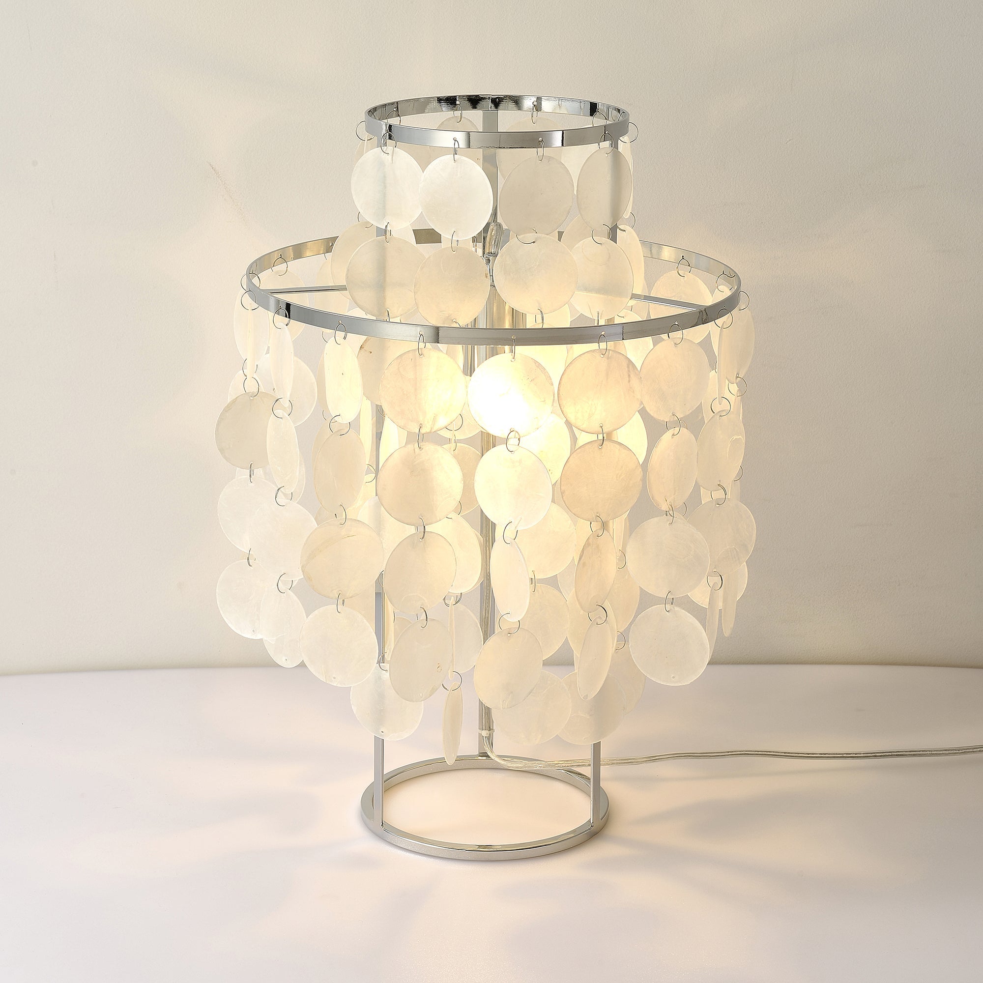 Modern Round Shell Table Lamp - Stylish Bedside & Living Room Lighting for Home Decor | Perfect for Bedroom, Office & Reading Nook