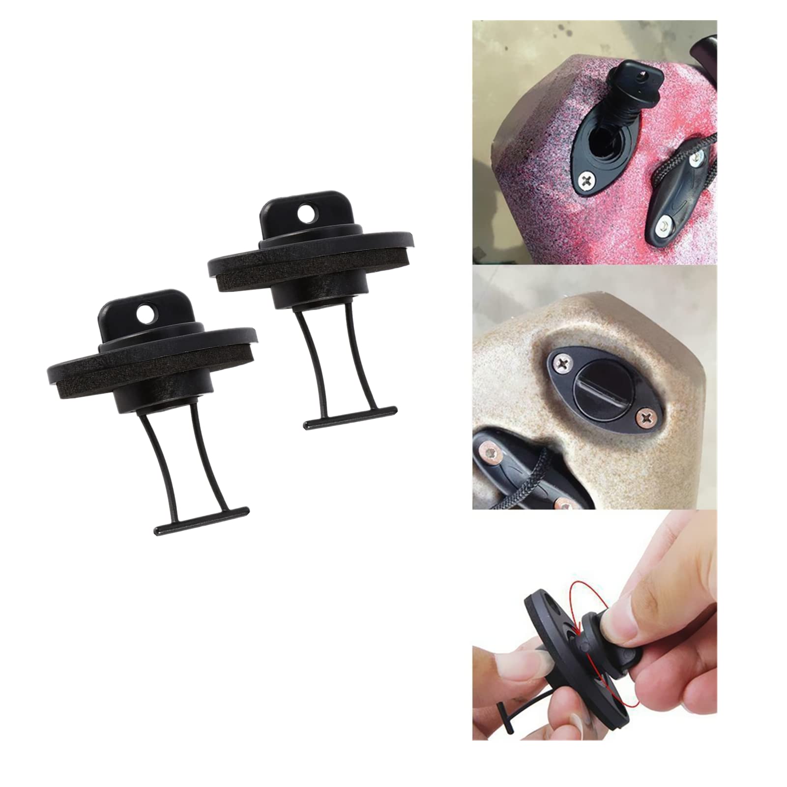 **POCREATION Universal Kayak Drain Plug Kit - 2 Plugs with Screws for Canoe, Boat, Dinghy & Kayak | Waterproof & Durable for Marine Use**    *(Use Case: Perfect for kayaking, boating, and canoeing to prevent water leakage and ensure a dry ride.)*