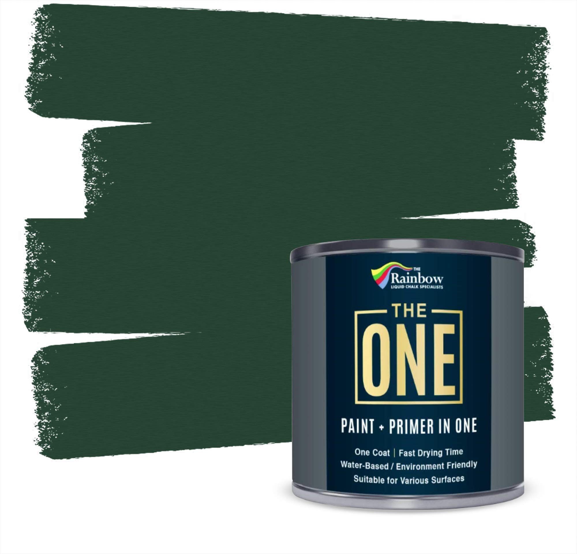 THE ONE Paint & Primer: Most Durable All-in-One Furniture, Cabinet, Door & Wall Paint - Fast Drying Interior/Exterior Paint for Bathroom, Kitchen & Crafts (Green, Glossy Finish, 8.5oz) - Perfect for DIY Home Renovation, Furniture Restoration & Creative Projects