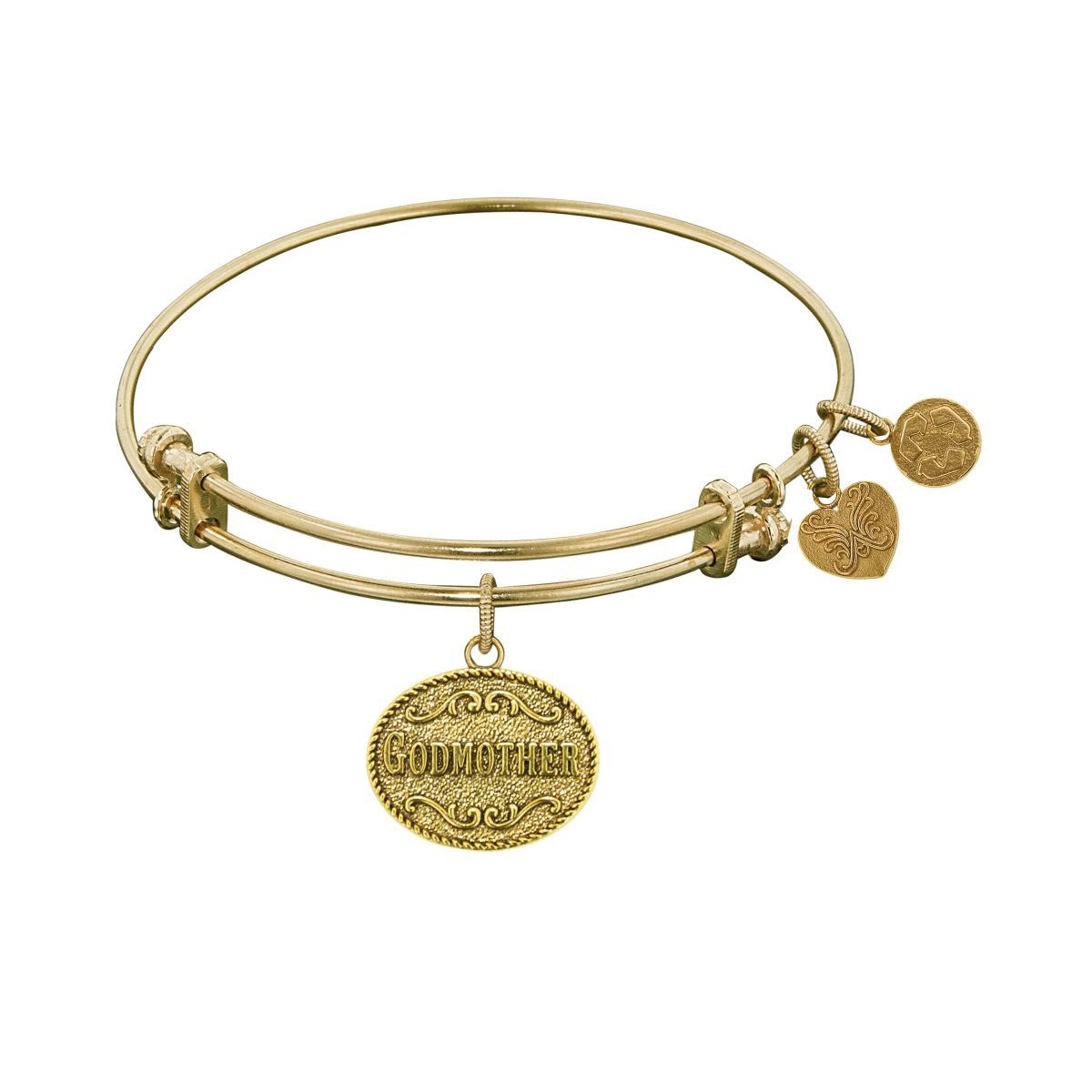 Godmother Adjustable Brass Bangle Bracelet 7.25
