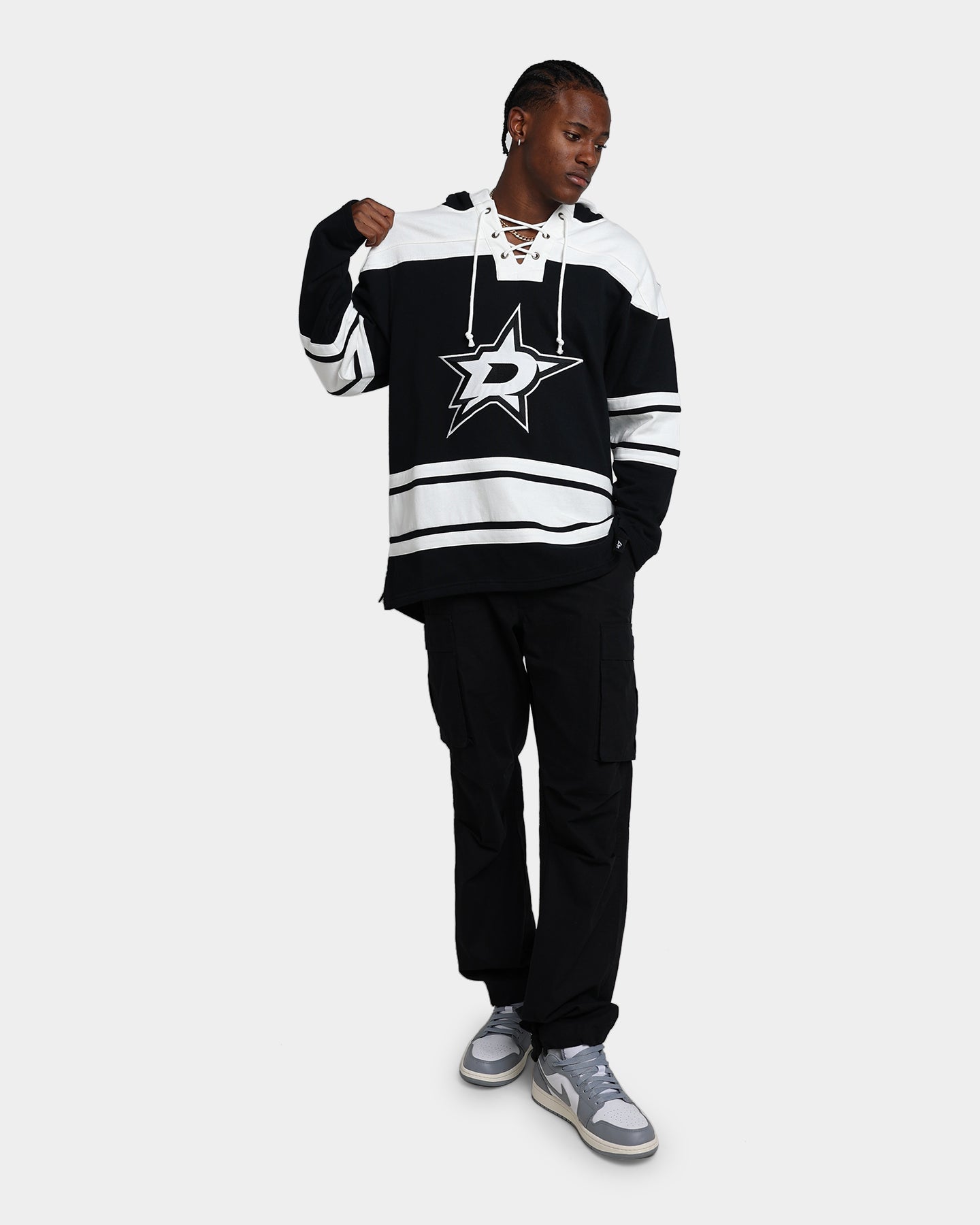 47 Brand Dallas Stars Superior Lacer Hoodie for Men - Jet Black NHL Hockey Fan Apparel - Perfect for Game Day & Casual Wear