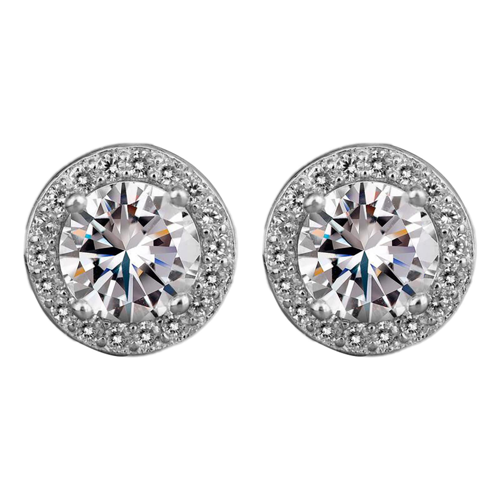Stylish AAA Zirconia Silver Monolithic Earrings for Women & Girls - Hypoallergenic Cubic Zirconia Stud Earrings for Everyday Wear, Parties & Special Occasions