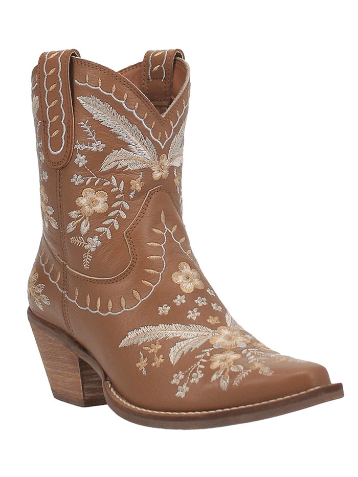 Dingo DI748 Women's Primrose Ankle Western Bootie Brown Cowboy Boots - Comfortable & Stylish for Country Dancing, Rodeo & Casual Outfits