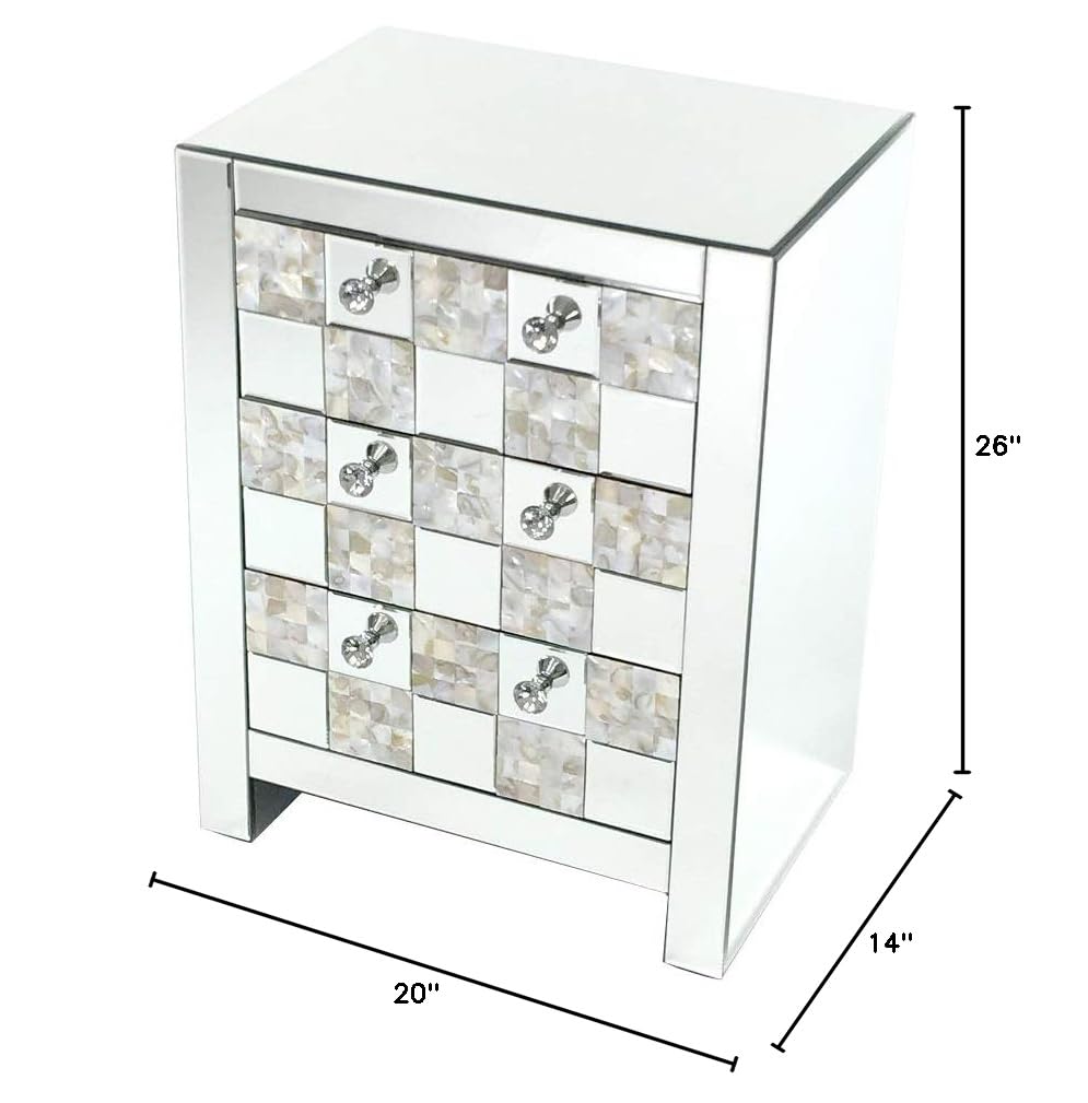 Beveled Mirror Dresser & Chest - Elegant Bedroom Furniture with Mirror for Vanity & Storage | Perfect for Bedroom, Dressing Room & Closet Organization
