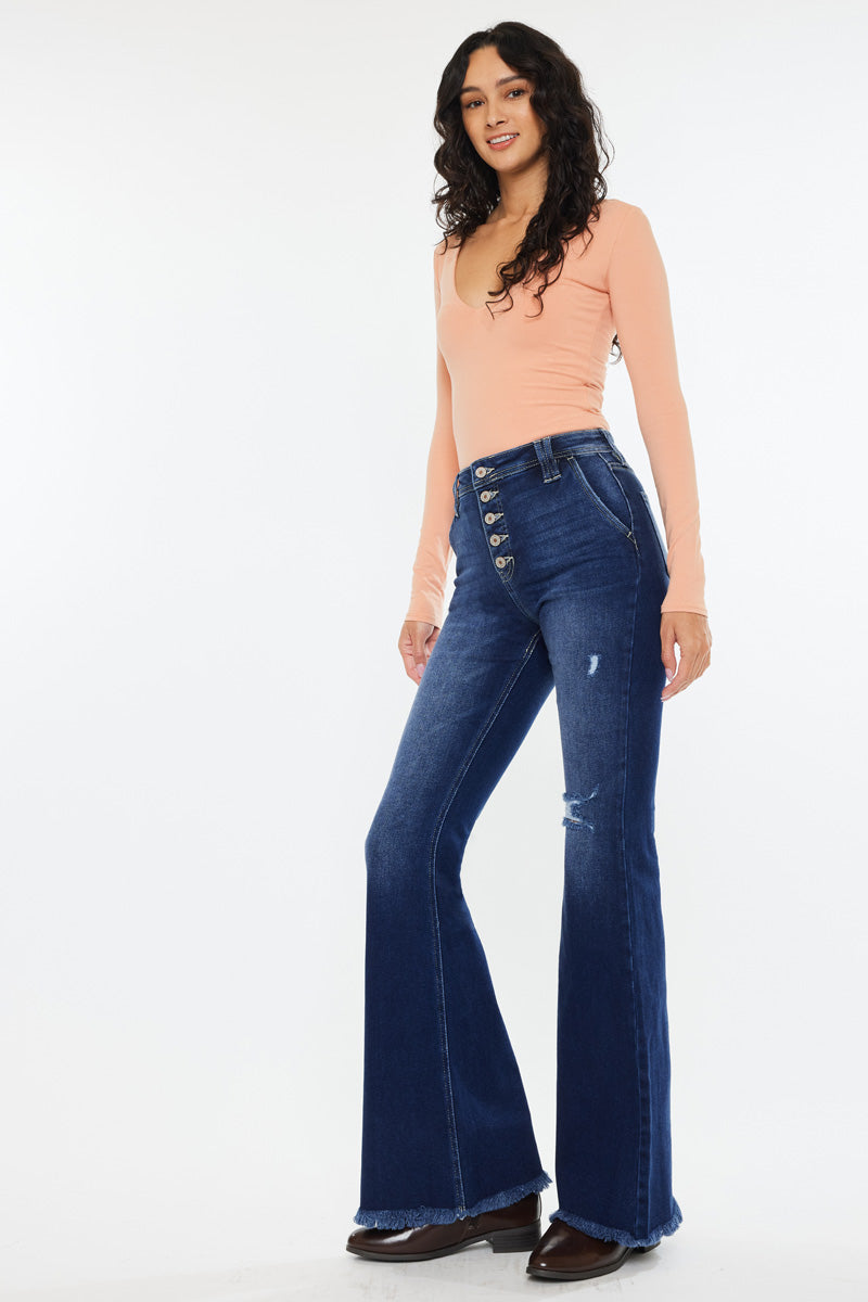 Sianne Women's High Rise Flare Jeans - Stretchy Denim Pants for Casual & Retro Style | Perfect for Everyday Wear, Date Night & 70s Fashion Looks