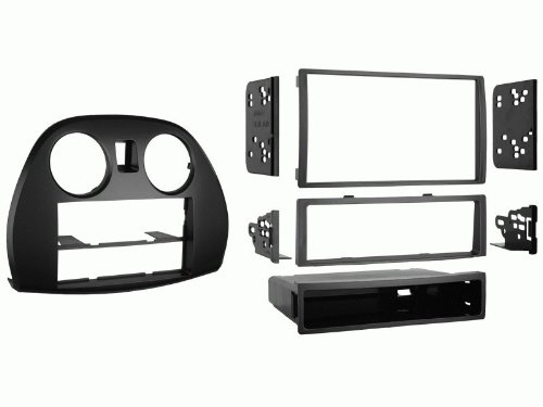 Universal Double or Single DIN Car Stereo Dash Kit - Compatible with 2006-2012 Mitsubishi Eclipse - Silver Trim Bezel - Perfect for Aftermarket Radio Installation & Car Audio Upgrade