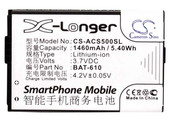 Original Acer CloudMobile S500 Replacement Battery - High Capacity 2500mAh Li-ion Battery for Acer S500 Smartphone | Perfect for Travel, Work & Daily Use