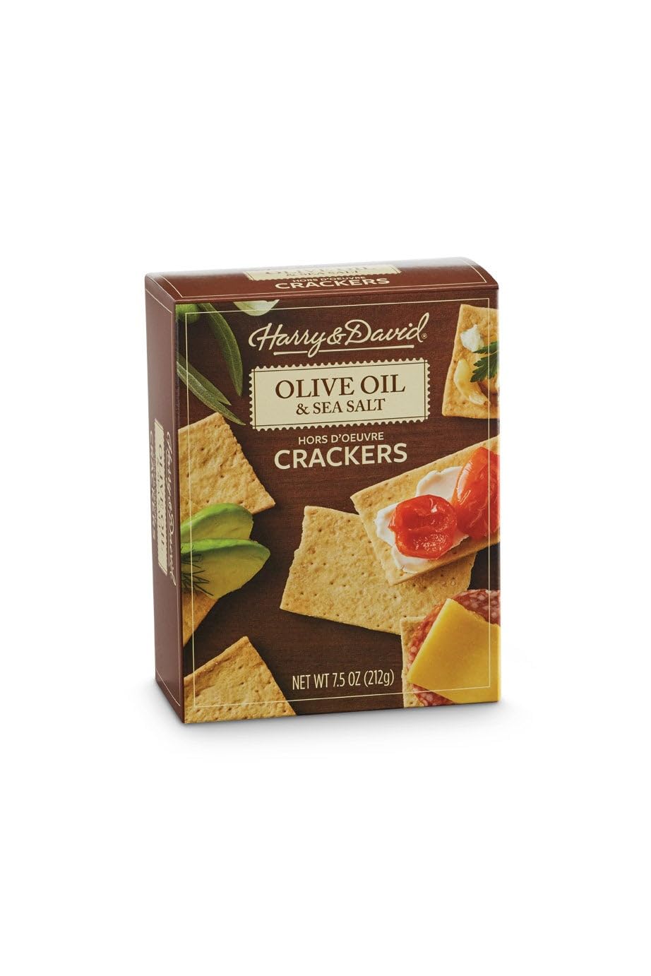 Harry & David Gourmet Olive Oil & Sea Salt Crackers - Artisan Hors D'oeuvres for Entertaining, Party Appetizer Platter, Elegant Snacks for Wine Pairing & Charcuterie Boards