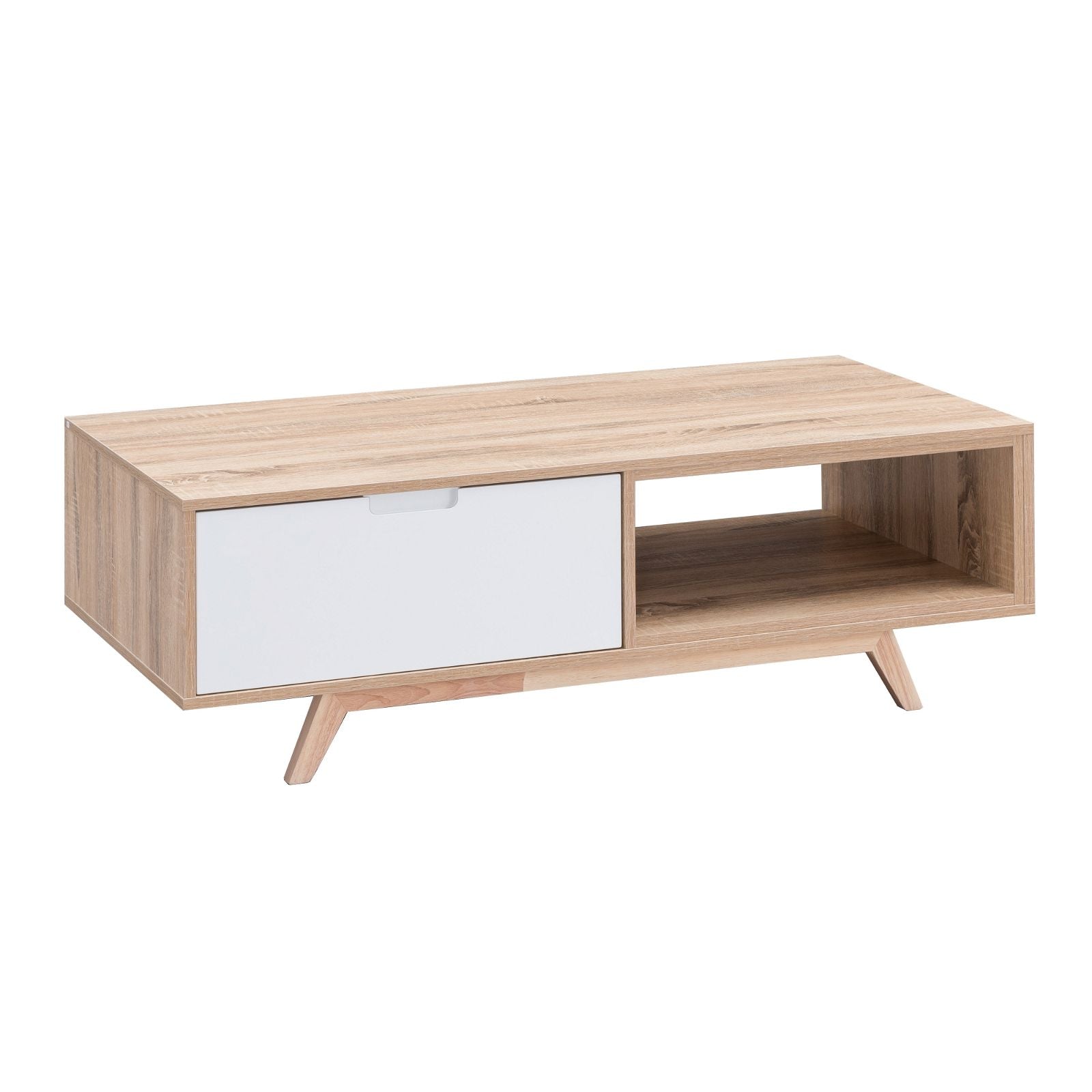 Stylish Tuscany Coffee Table 1200mm - Solid Oak Wood with White Finish by Criterion | Perfect for Living Room, Lounge & Home Decor