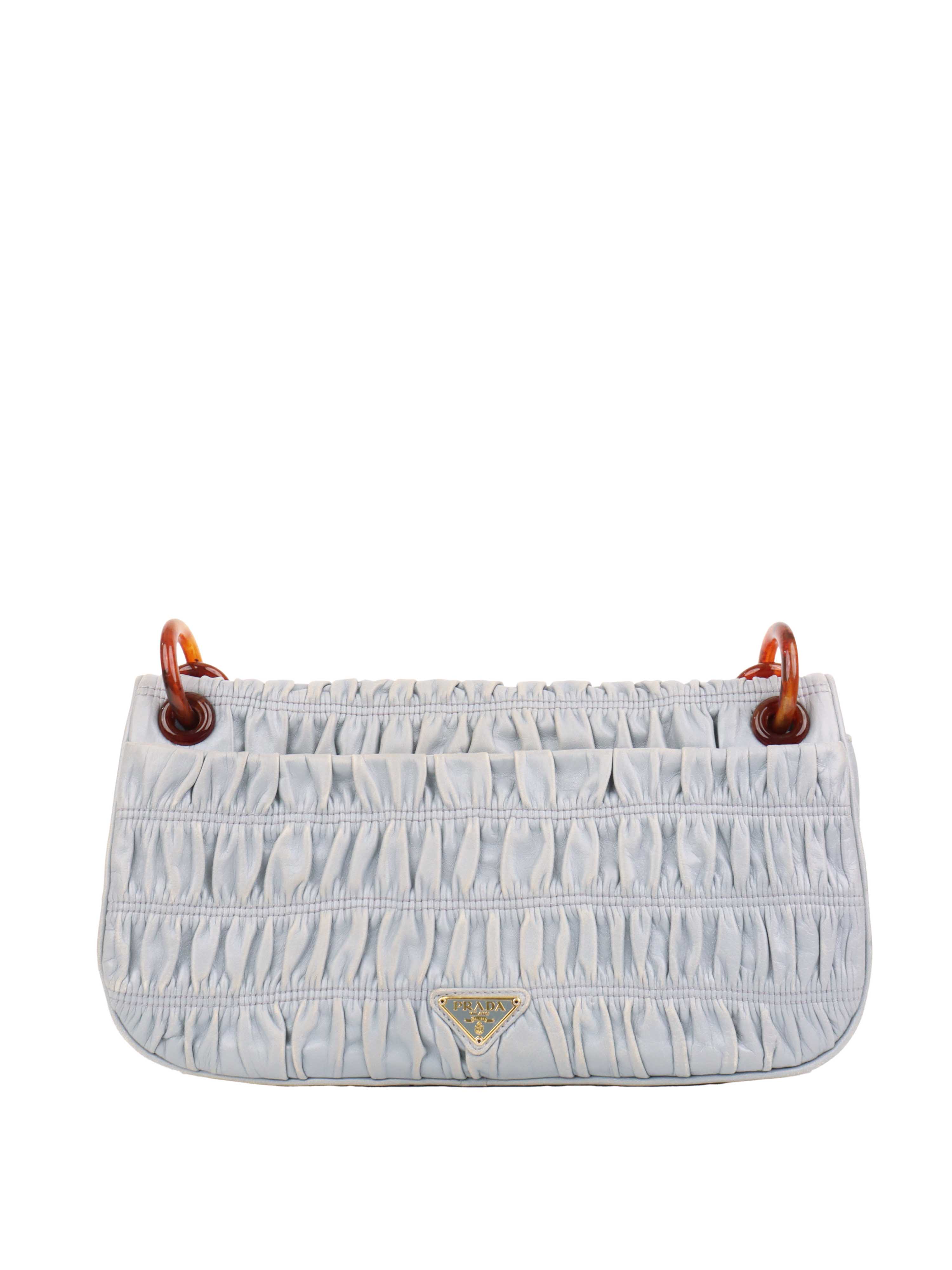 Prada Light Blue Shoulder Bag for Women | Genuine Leather Crossbody Purse | Fashionable Handbag for Work, Travel & Evening Out