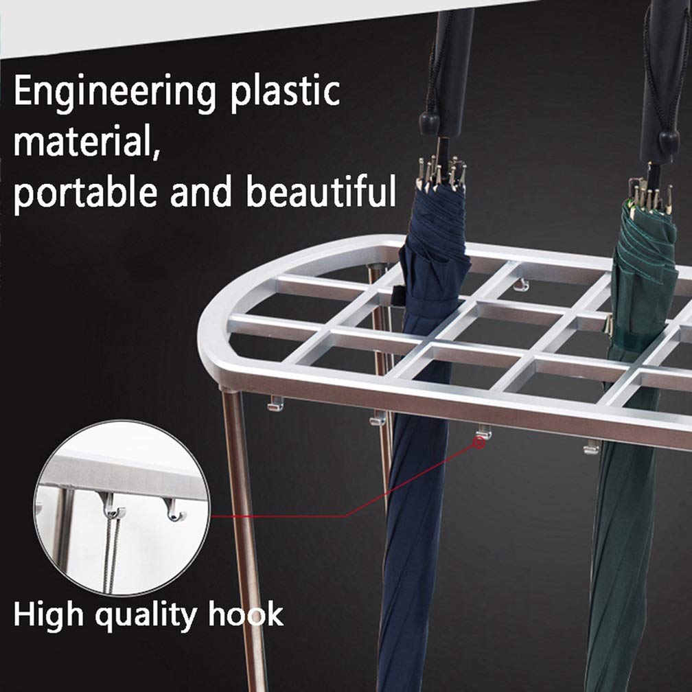 Premium Hotel Business Umbrella Stand - Heavy Duty 12/21 Hole Umbrella Holder with 10/12 Hooks & Smooth Pulley System - Durable Commercial Umbrella Storage Rack for Lobby, Office & Restaurant Entrance