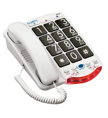 Clarity JV-35 Amplified Big Button Phone with High Volume & Black Keys - Ideal for Seniors & Hearing Impaired at Home or Office