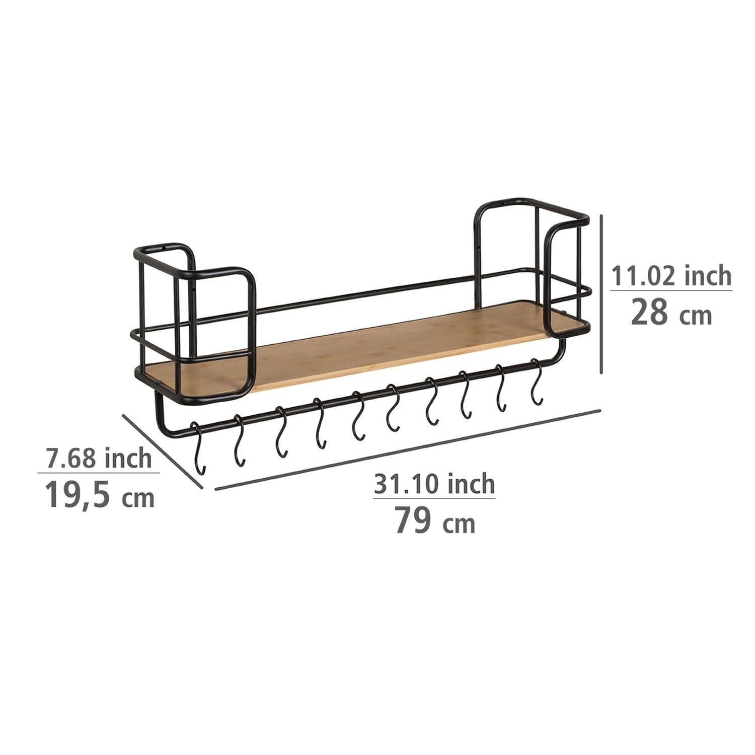 WENKO Modern Wall Shelf for Bathroom, Living Room & Bedroom - Floating Shelves for Storage & Decor - Perfect for Organizing Towels, Books & Home Accessories