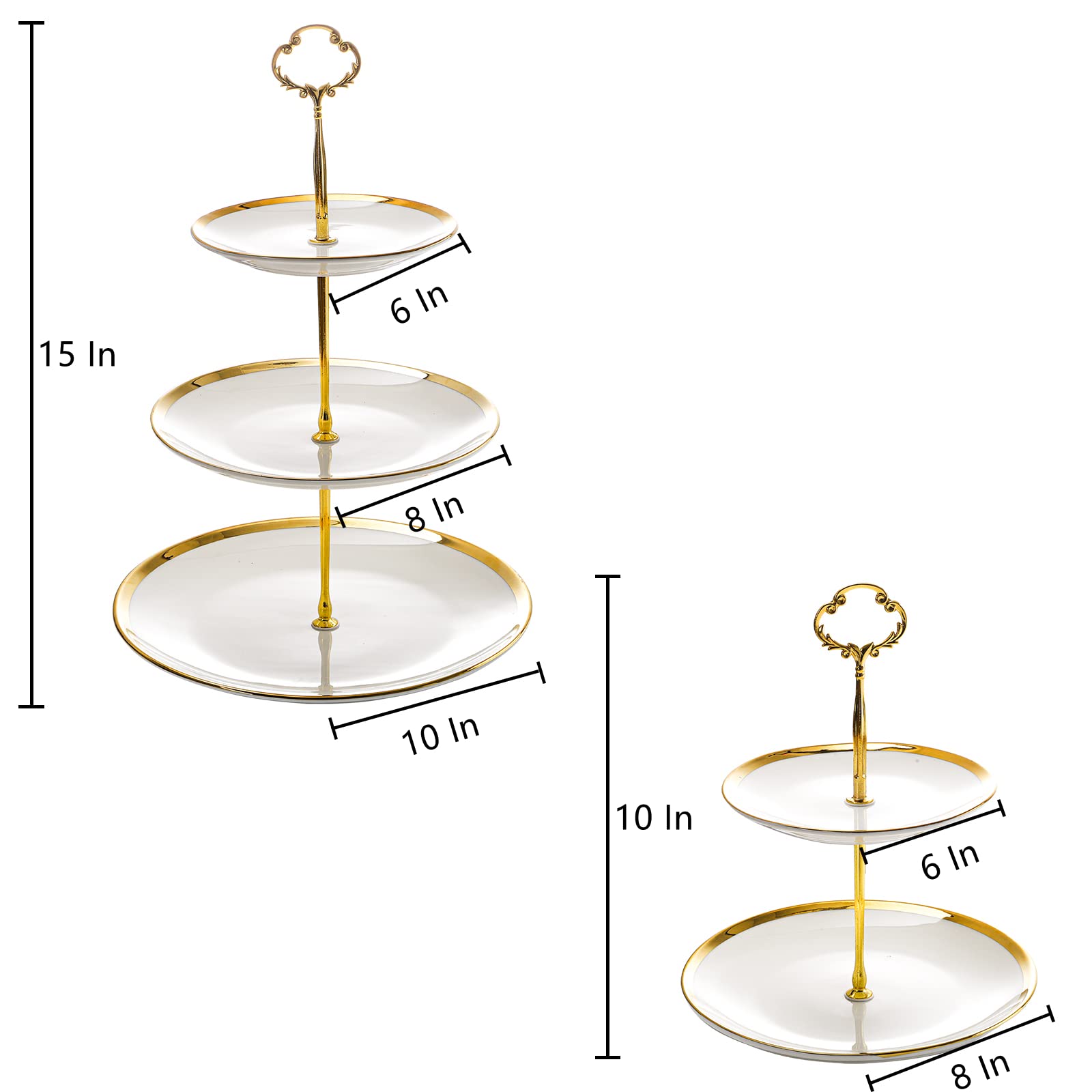 2-Tier Ceramic Cupcake Stand - Elegant Porcelain Dessert Display Tower for Cakes, Pastries & Sweets | Perfect for Tea Parties, Weddings, Birthdays & Special Events | Durable Serving Tray for Home & Commercial Use