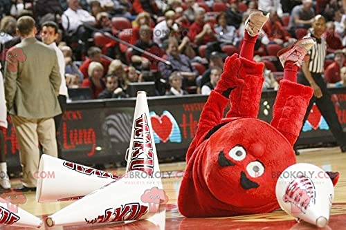 SPOTSOUND REDBROKOLY Mascot Costume - Full Body Big Man All Red Suit for Sports Games, Halloween & Cosplay Events