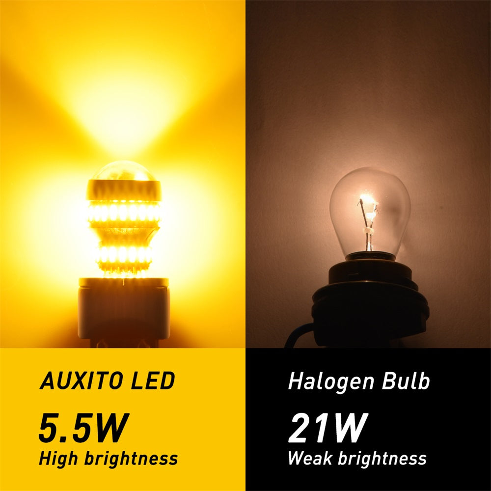 AUXITO Upgraded 1157 LED Bulb Amber Yellow - 400% Brighter 2057 2357 7528 BAY15D Replacement - Perfect for Front/Rear Turn Signals, Blinkers, Parking & DRL Tail Lights - Ideal for Cars, Trucks, SUVs & Motorcycles