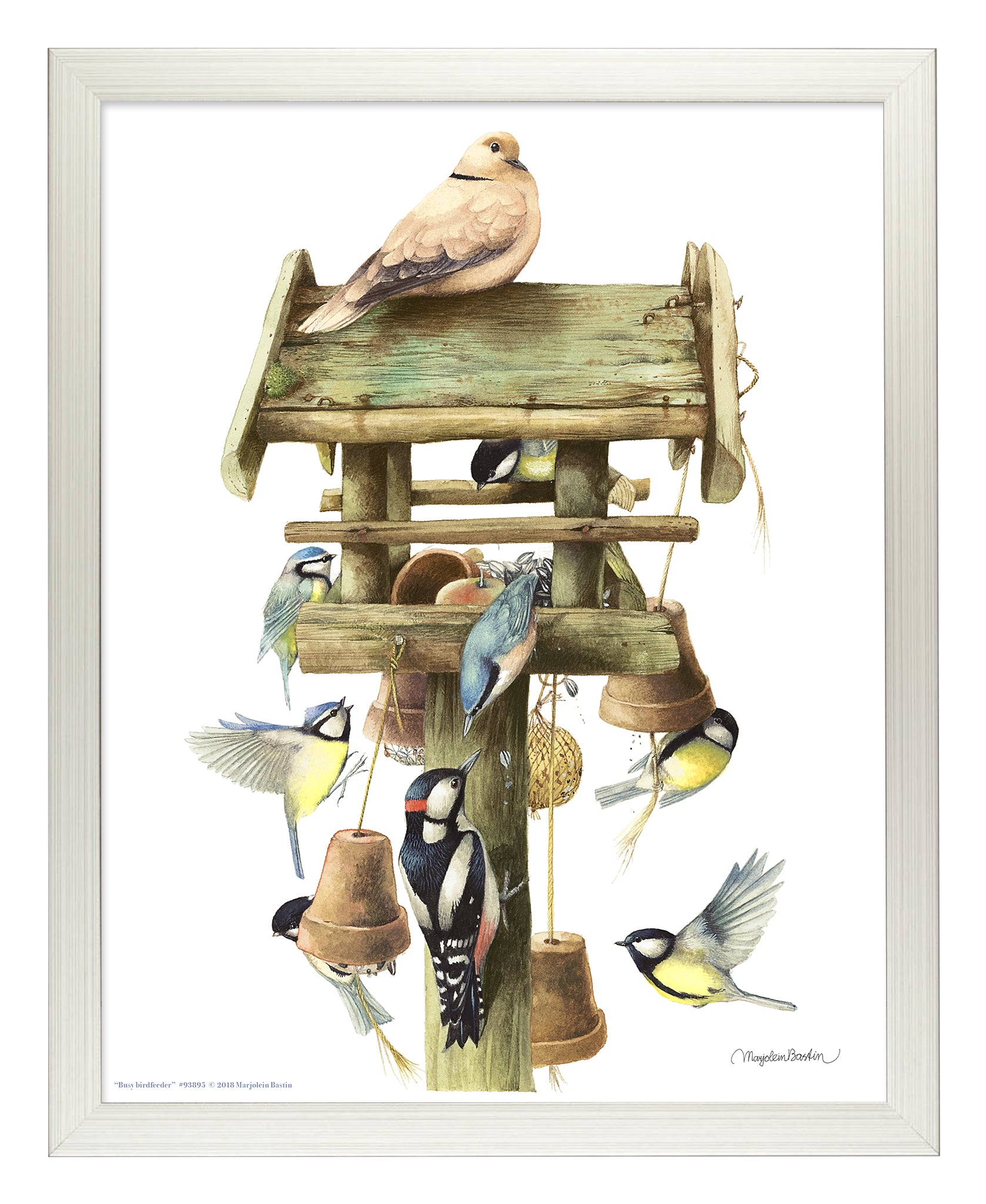 Busy Birdfeeder Art Prints - Beautiful Handmade Bird Feeder Wall Decor for Home & Garden - Perfect for Living Room, Bedroom, or Outdoor Patio Decor