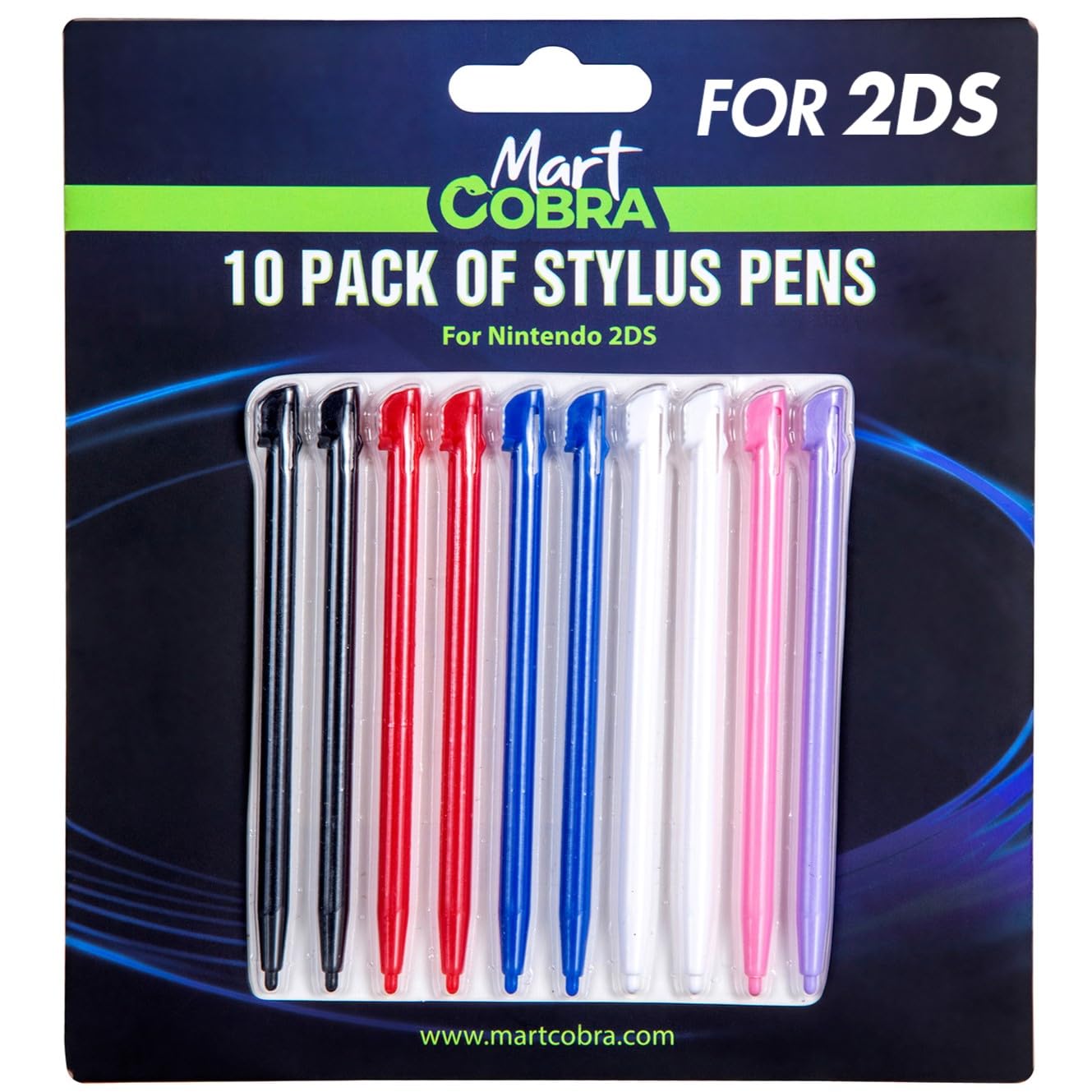 10 Pack Colorful Nintendo 2DS Stylus Pens - Replacement Stylus for Original 2DS Console & Games - 10 Vibrant Colors - Perfect for Gaming, Drawing & Touch Screen Navigation